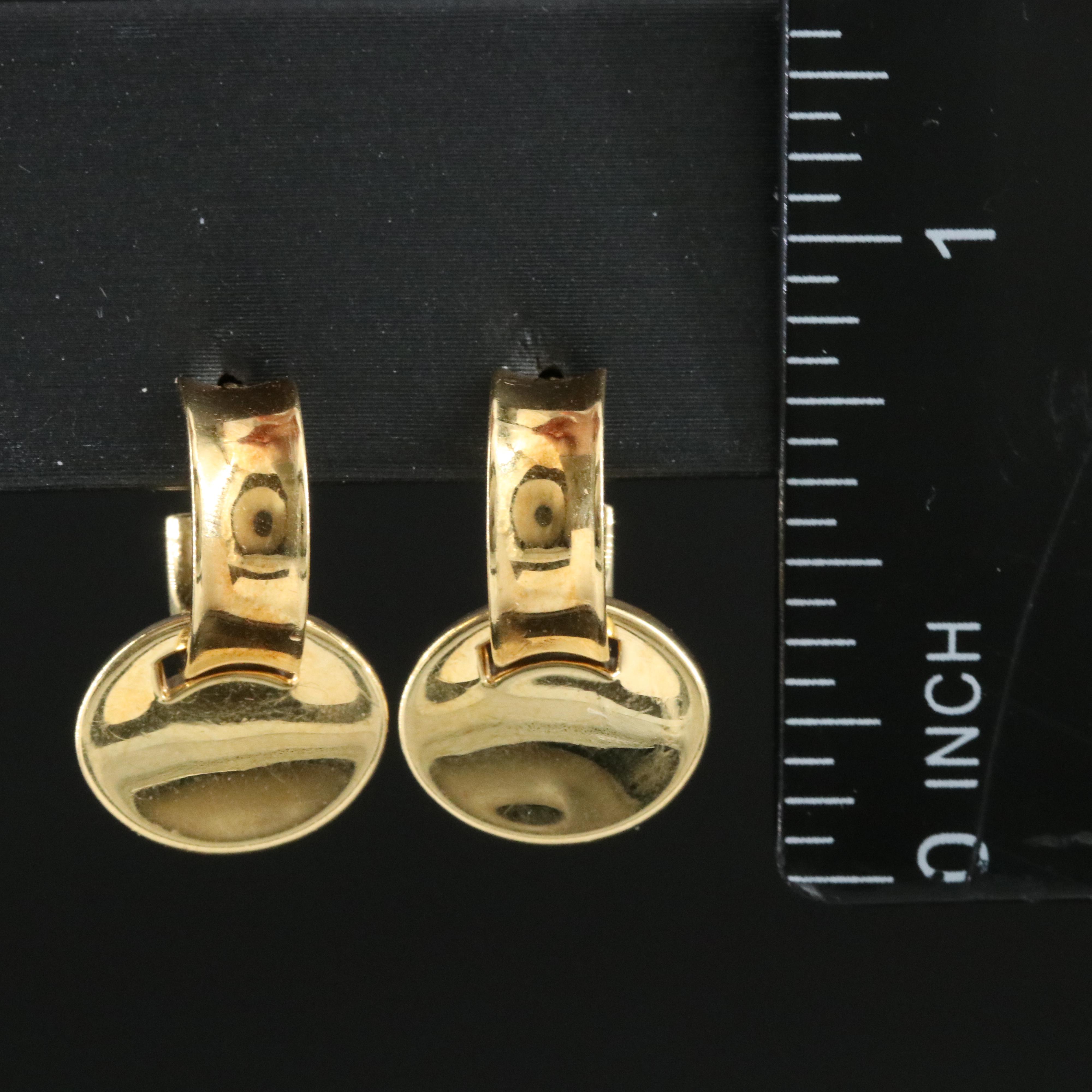 Tiffany & Co. 18K Concave Oval Disc Hoop Earrings