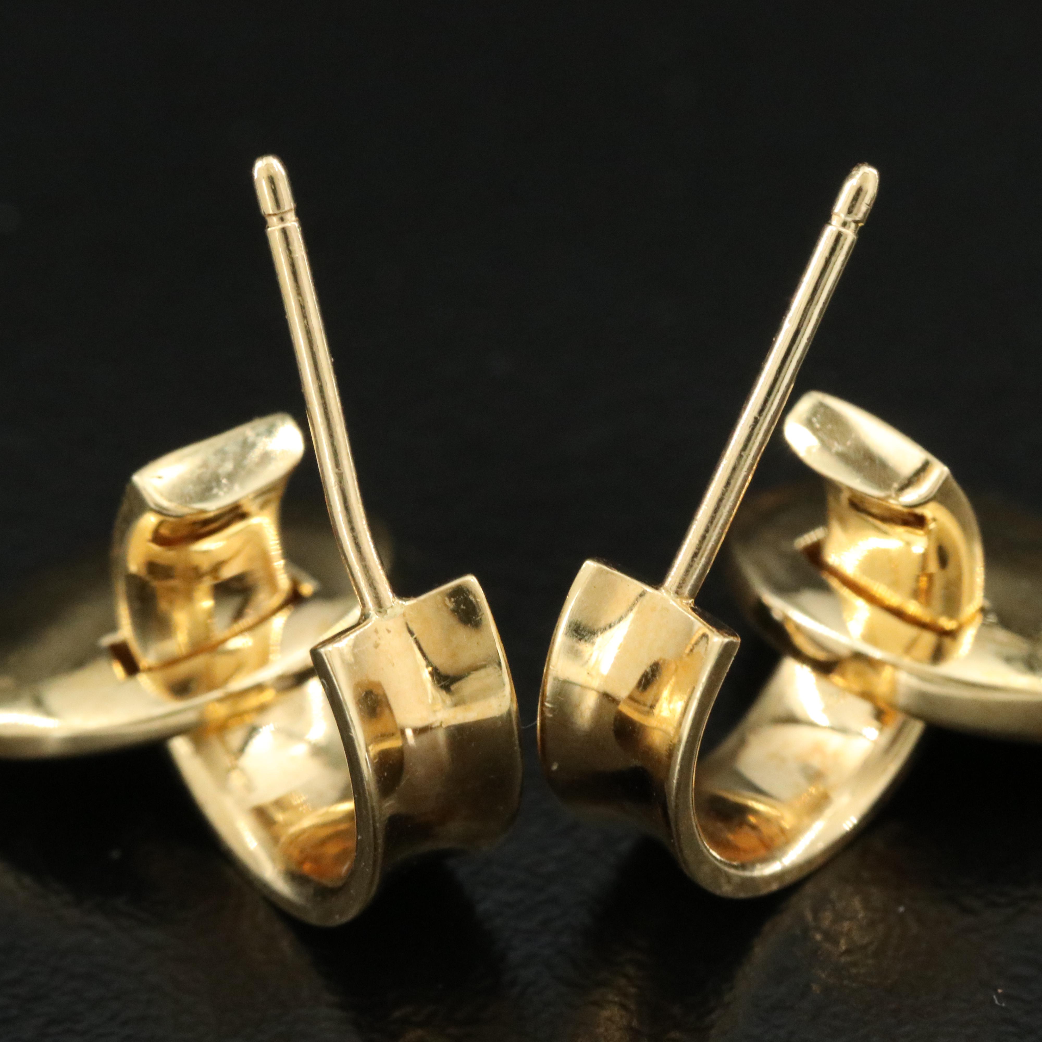 Tiffany & Co. 18K Concave Oval Disc Hoop Earrings