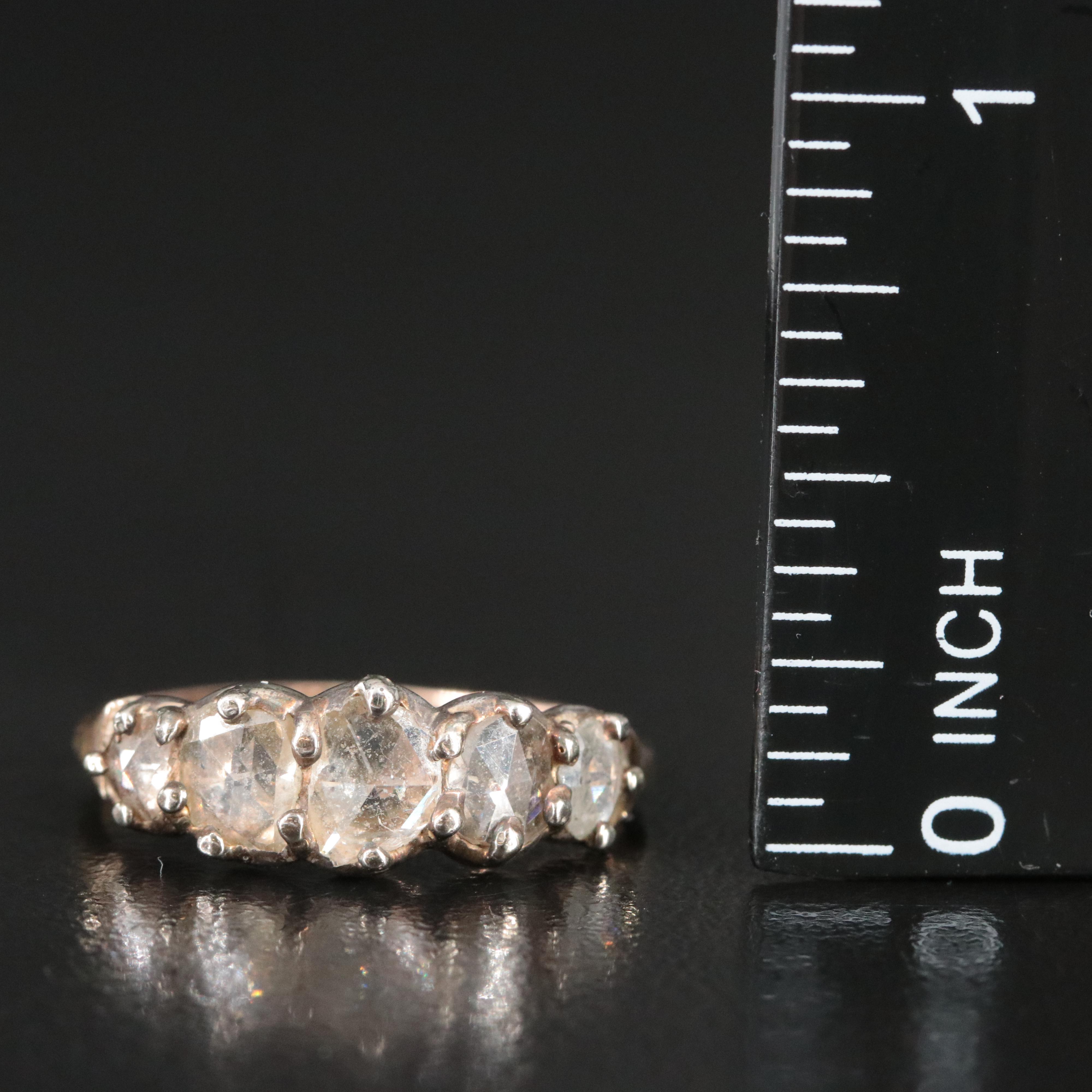 Antique 14K and 800 Silver 0.40 CTW Diamond Ring