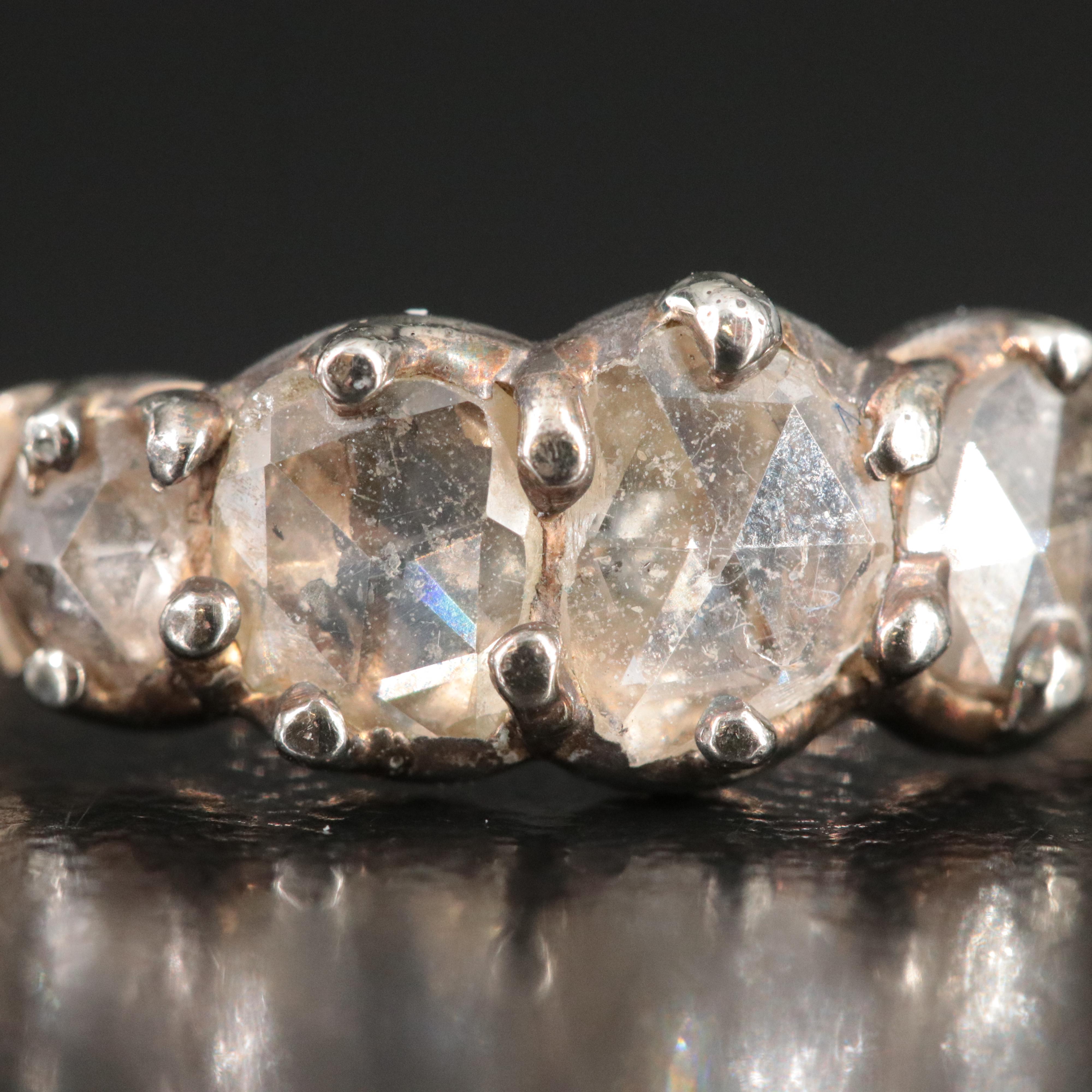 Antique 14K and 800 Silver 0.40 CTW Diamond Ring