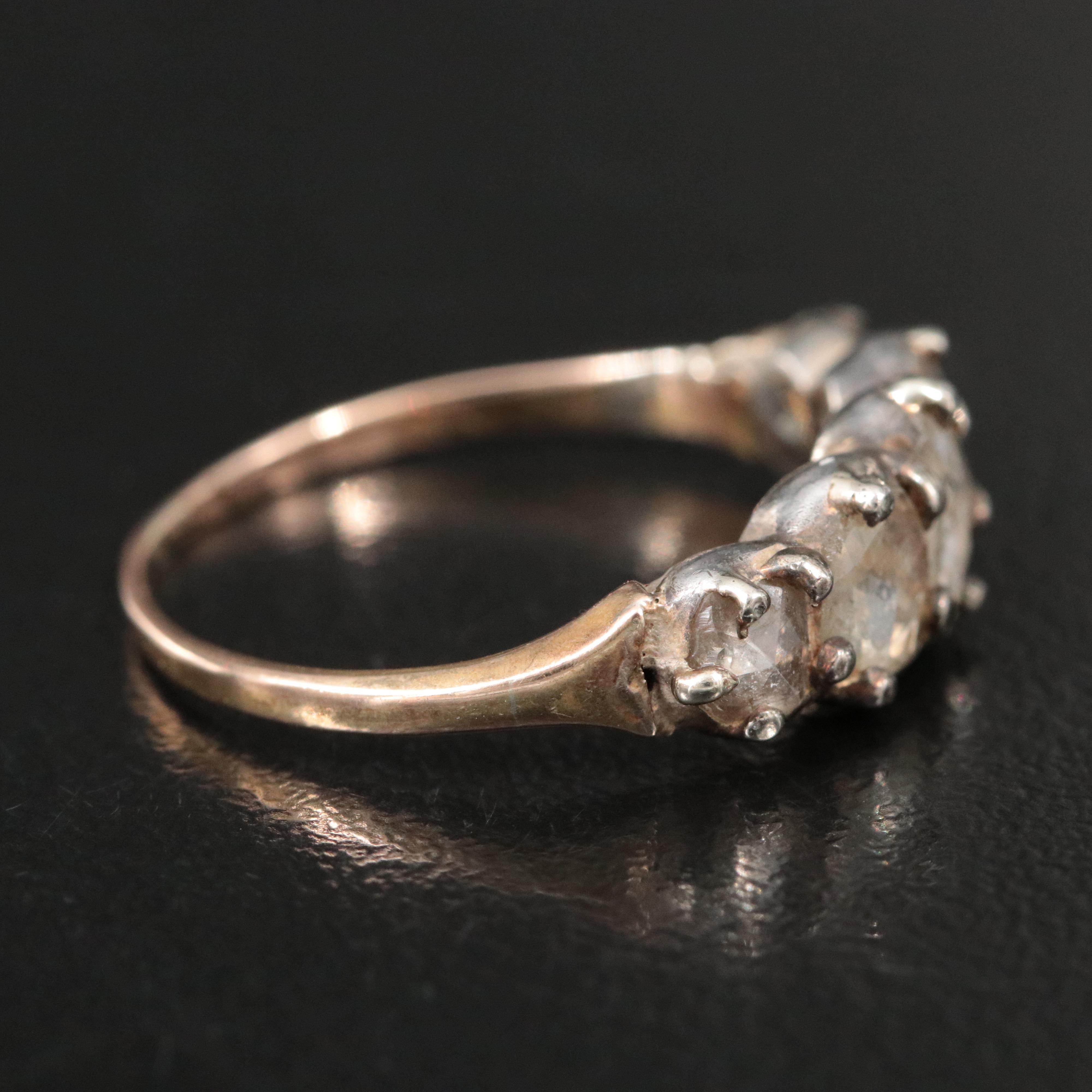 Antique 14K and 800 Silver 0.40 CTW Diamond Ring