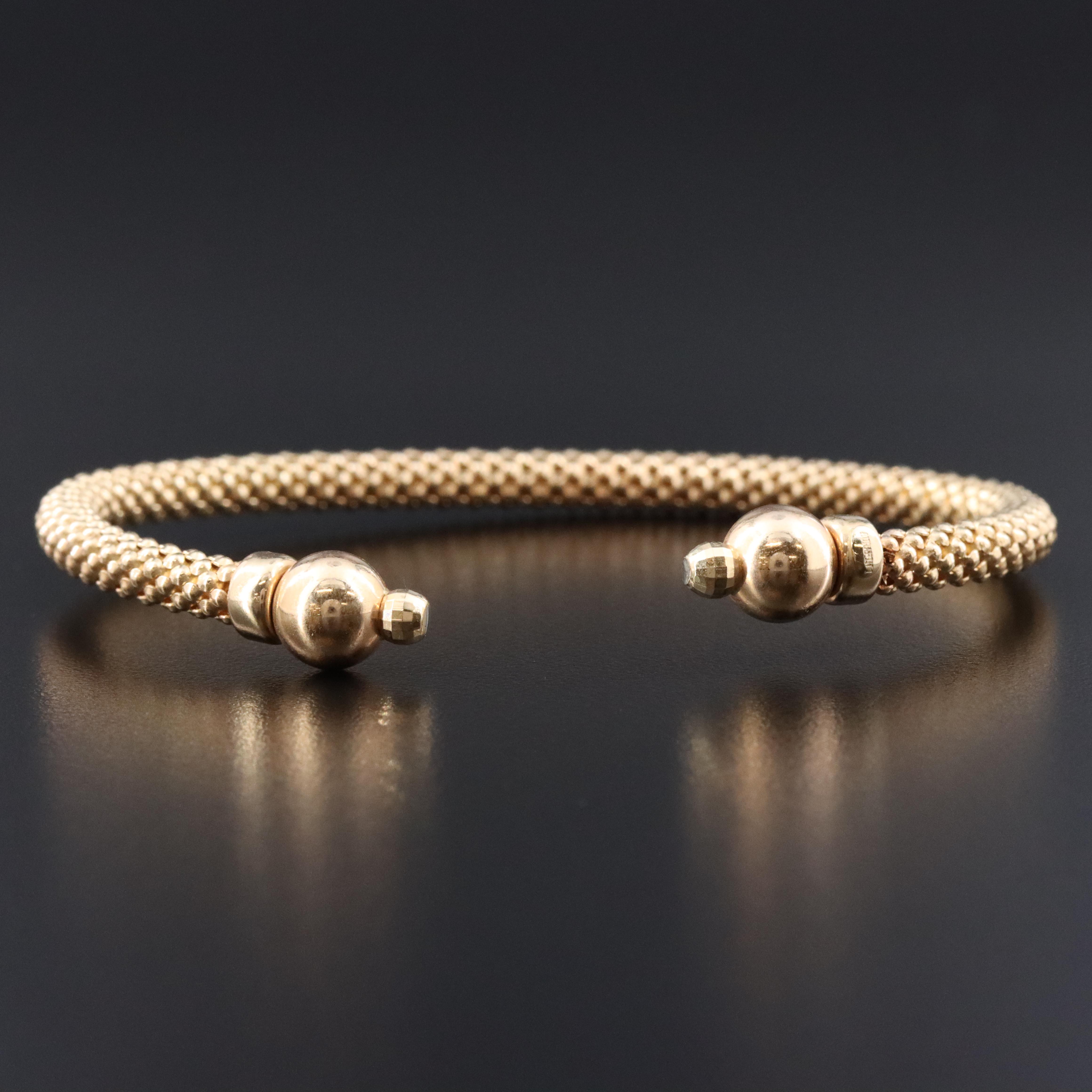 Italian 14K Popcorn Chain Bracelet