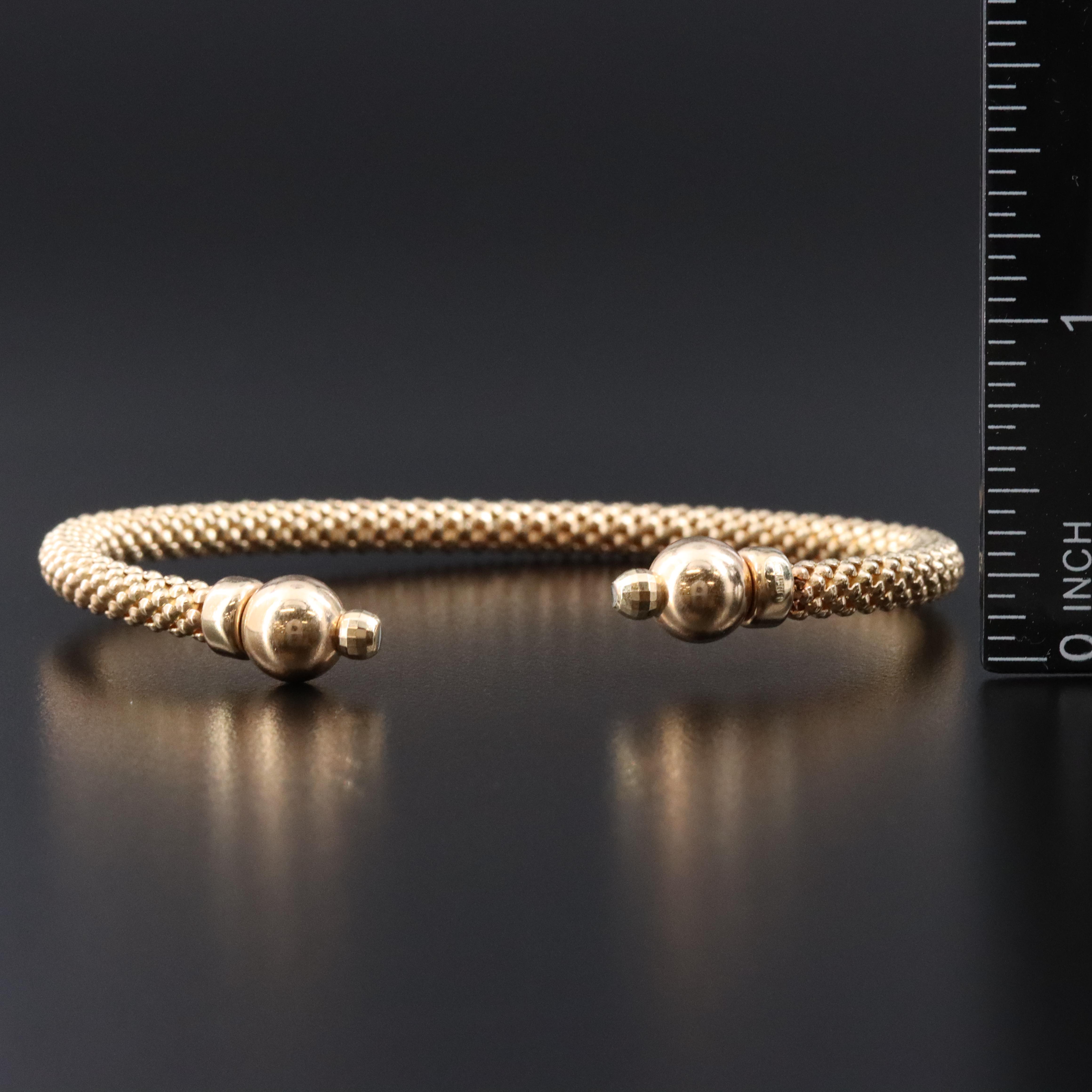 Italian 14K Popcorn Chain Bracelet
