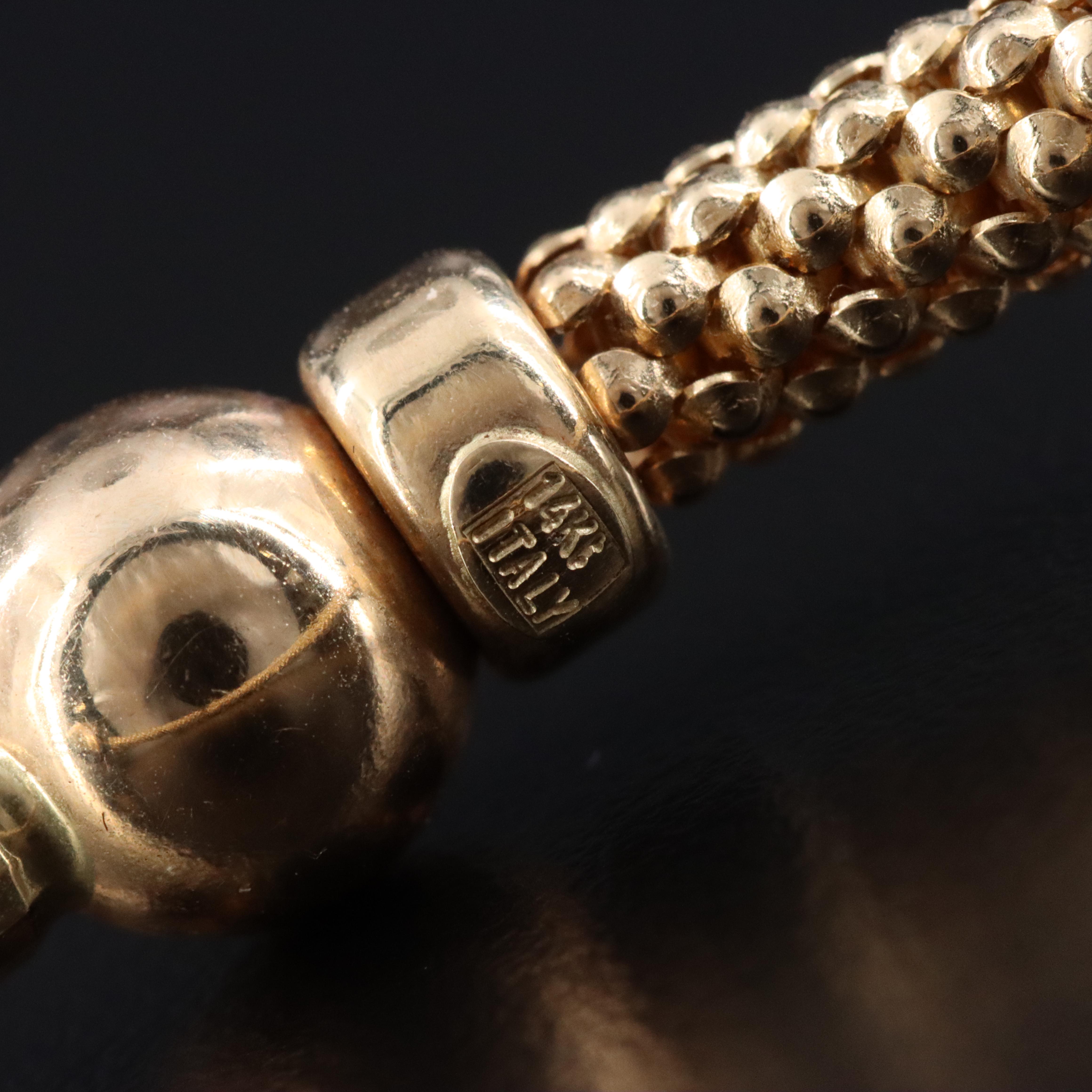 Italian 14K Popcorn Chain Bracelet