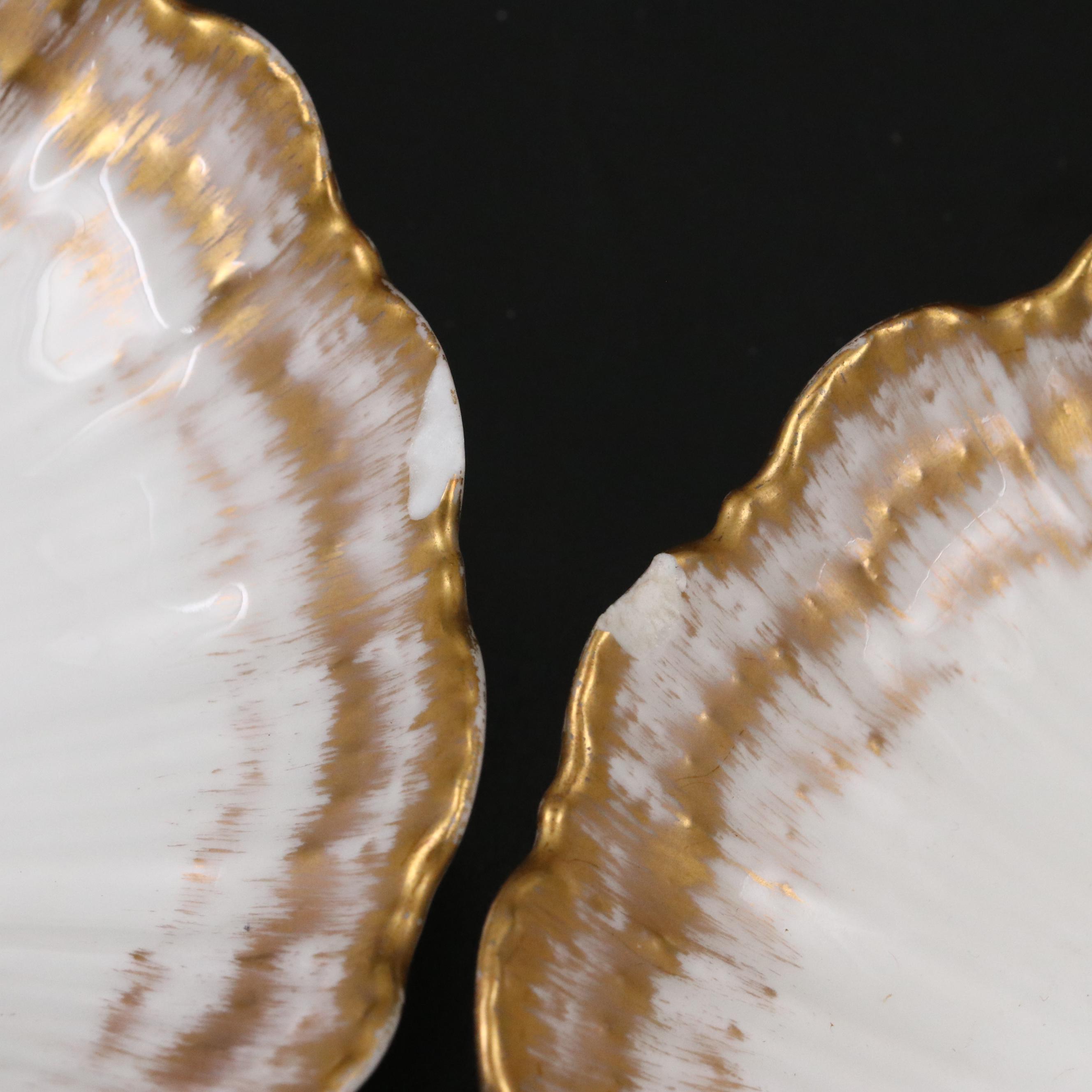 Martial Redon and Other Limoges Porcelain Oyster Plates, Late 19th/ Early 20th C