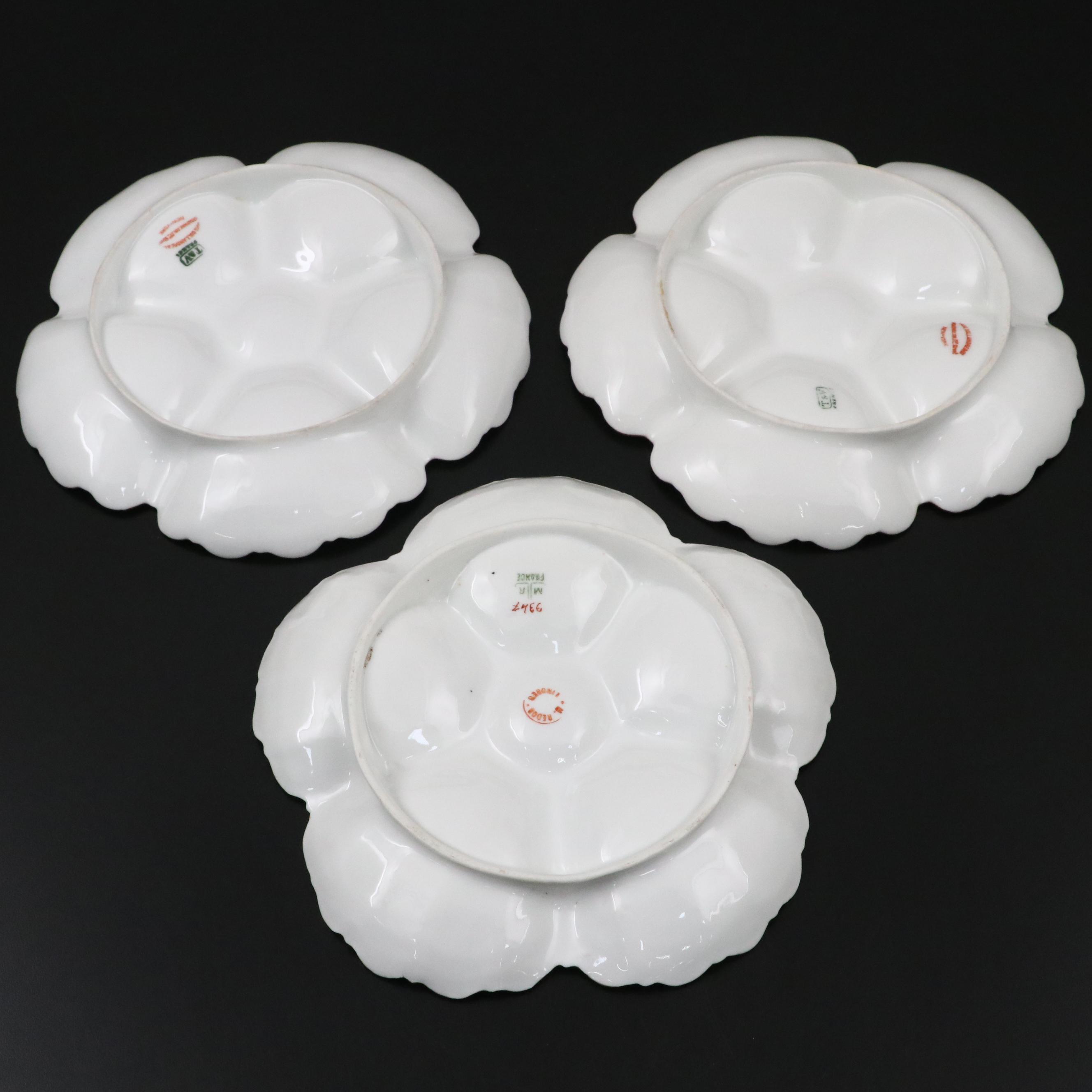 Martial Redon and Other Limoges Porcelain Oyster Plates, Late 19th/ Early 20th C