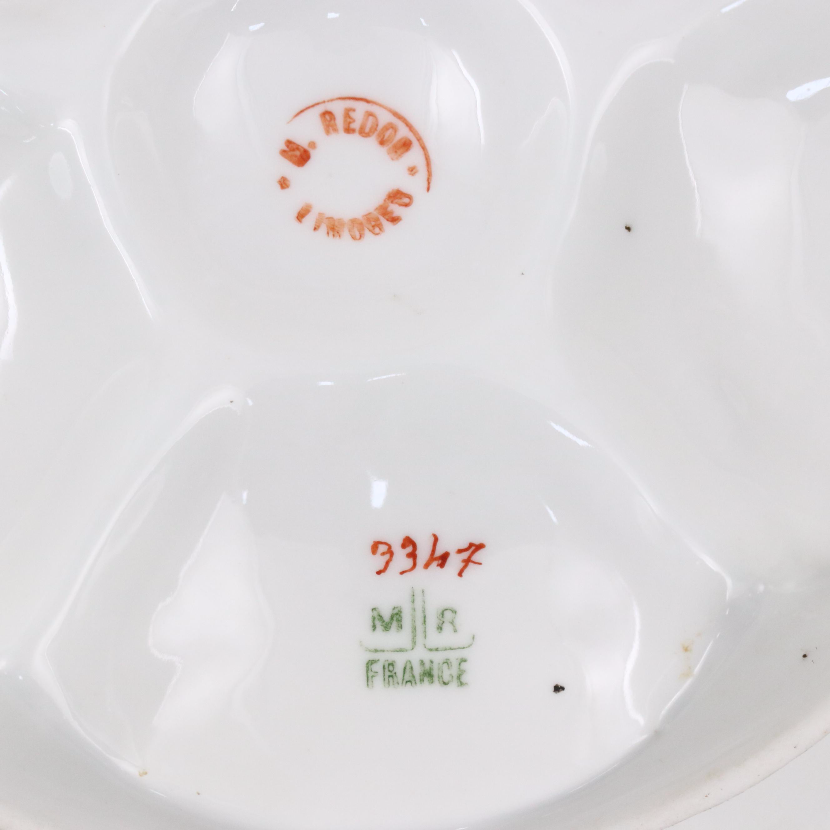 Martial Redon and Other Limoges Porcelain Oyster Plates, Late 19th/ Early 20th C