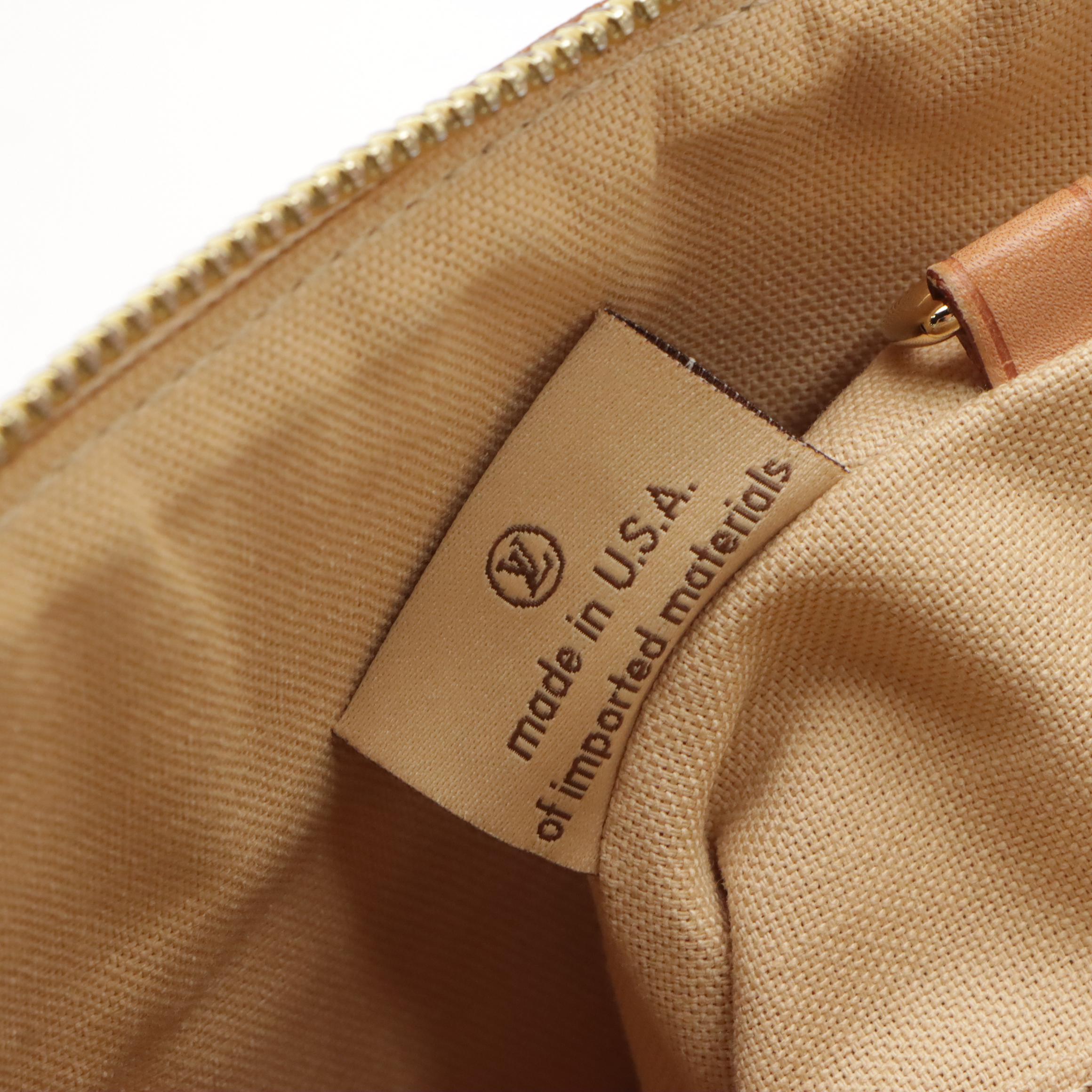 Louis Vuitton Siracusa MM Shoulder Bag in Damier Azur Coated Canvas and Leather