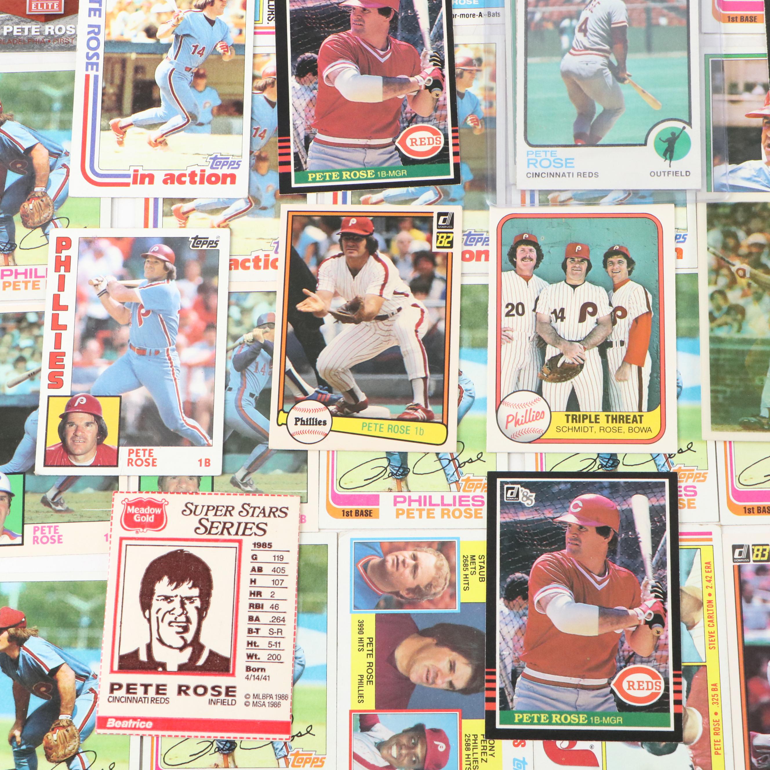 Pete Rose Baseball Card Collection, 1960s-2010s
