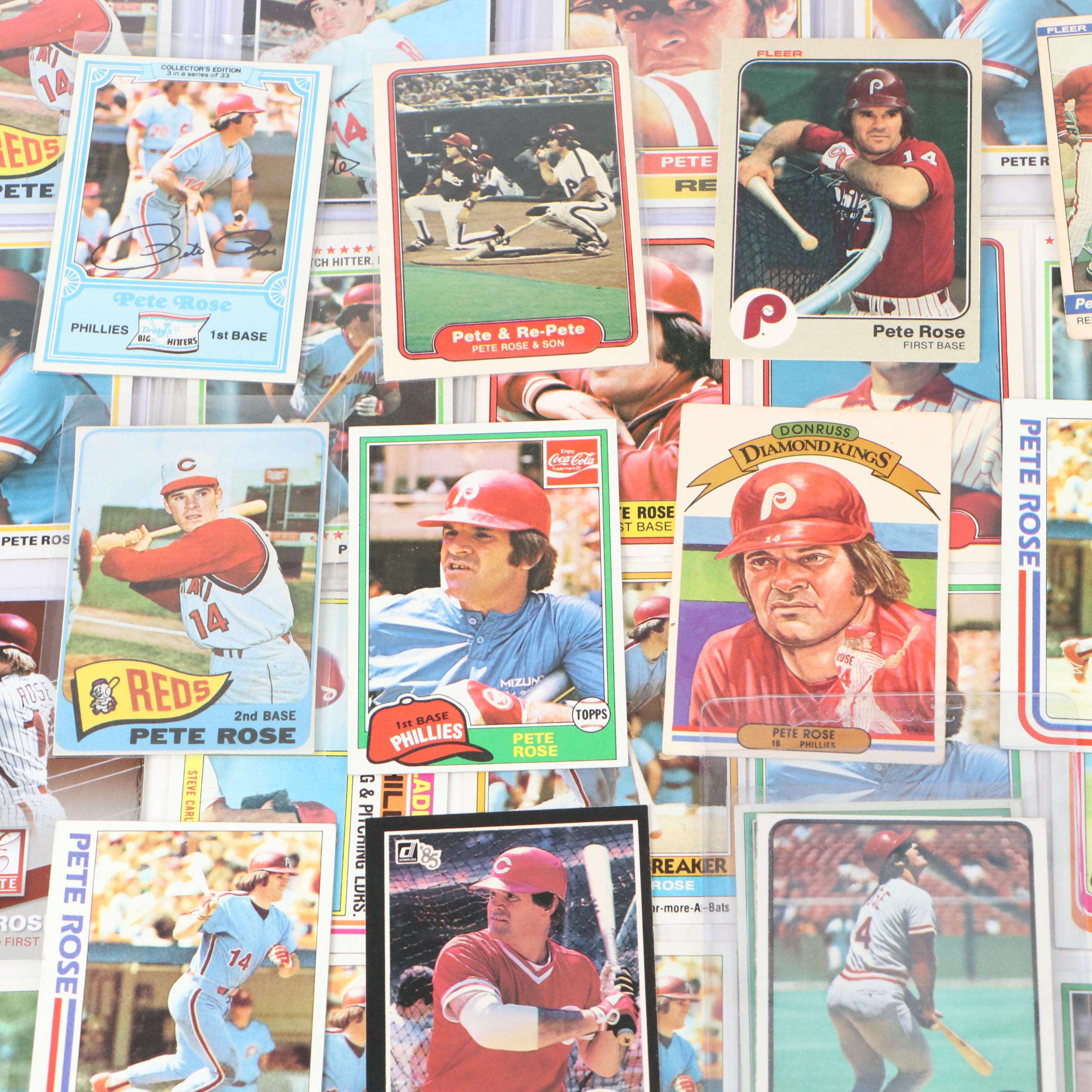 Pete Rose Baseball Card Collection, 1960s-2010s