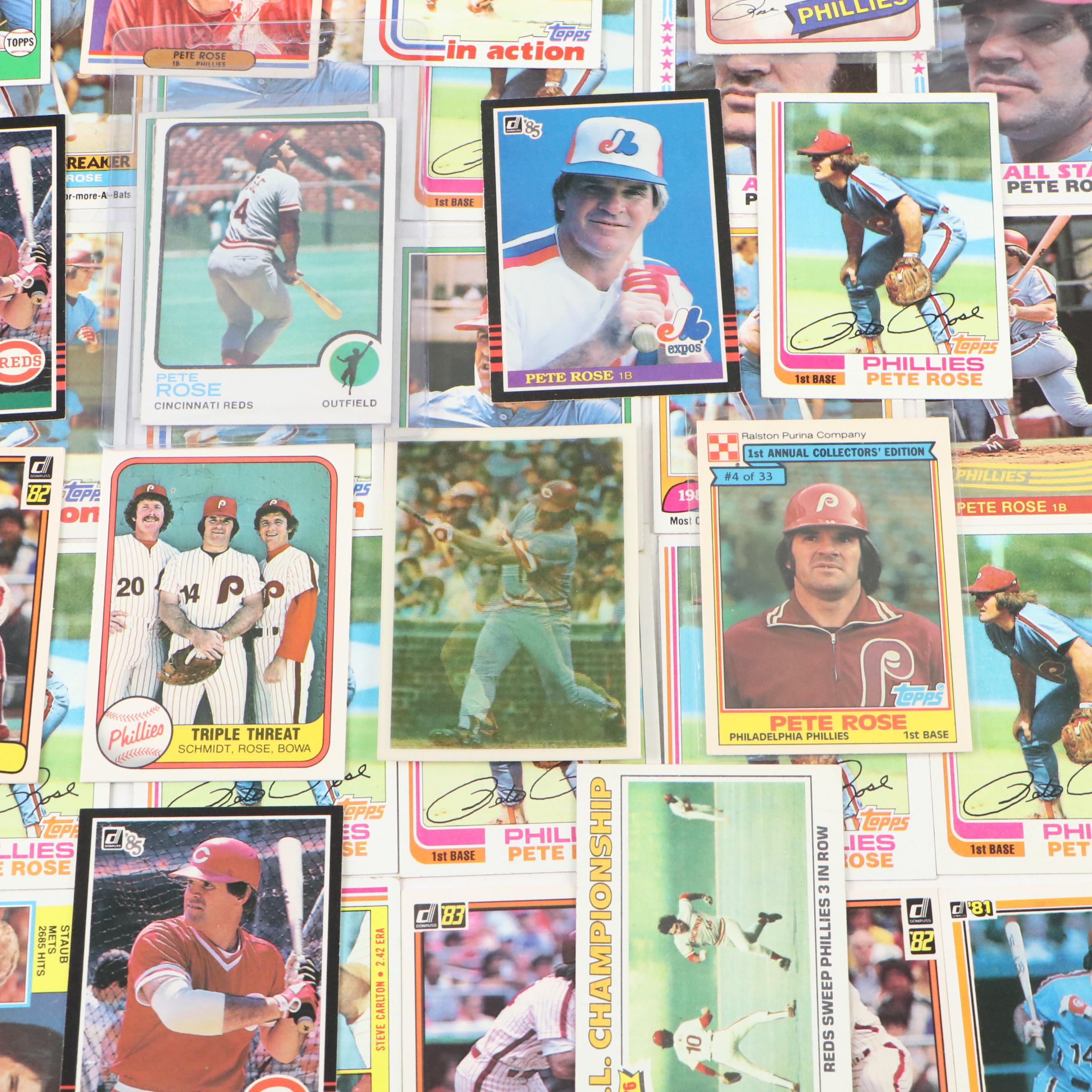 Pete Rose Baseball Card Collection, 1960s-2010s