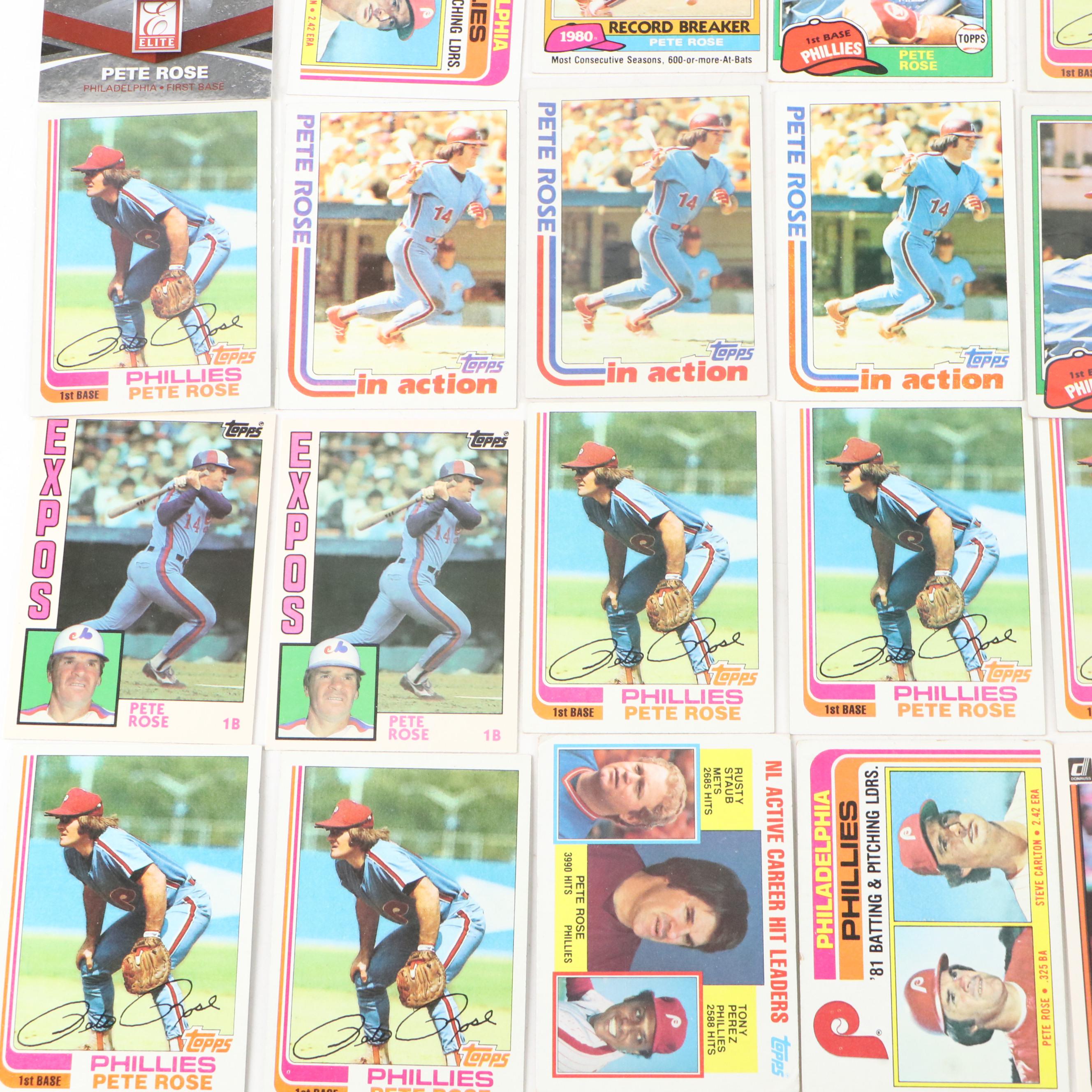 Pete Rose Baseball Card Collection, 1960s-2010s