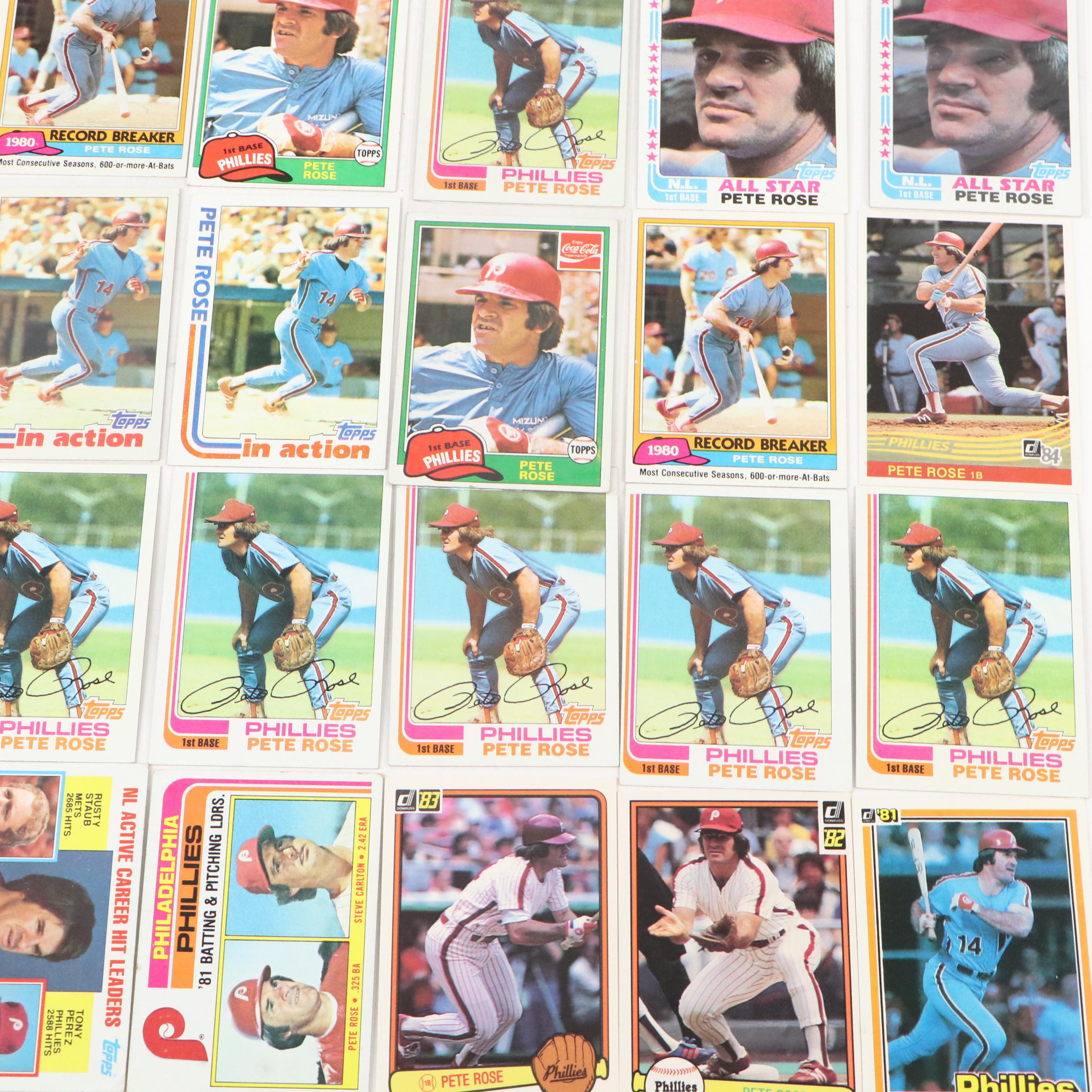 Pete Rose Baseball Card Collection, 1960s-2010s