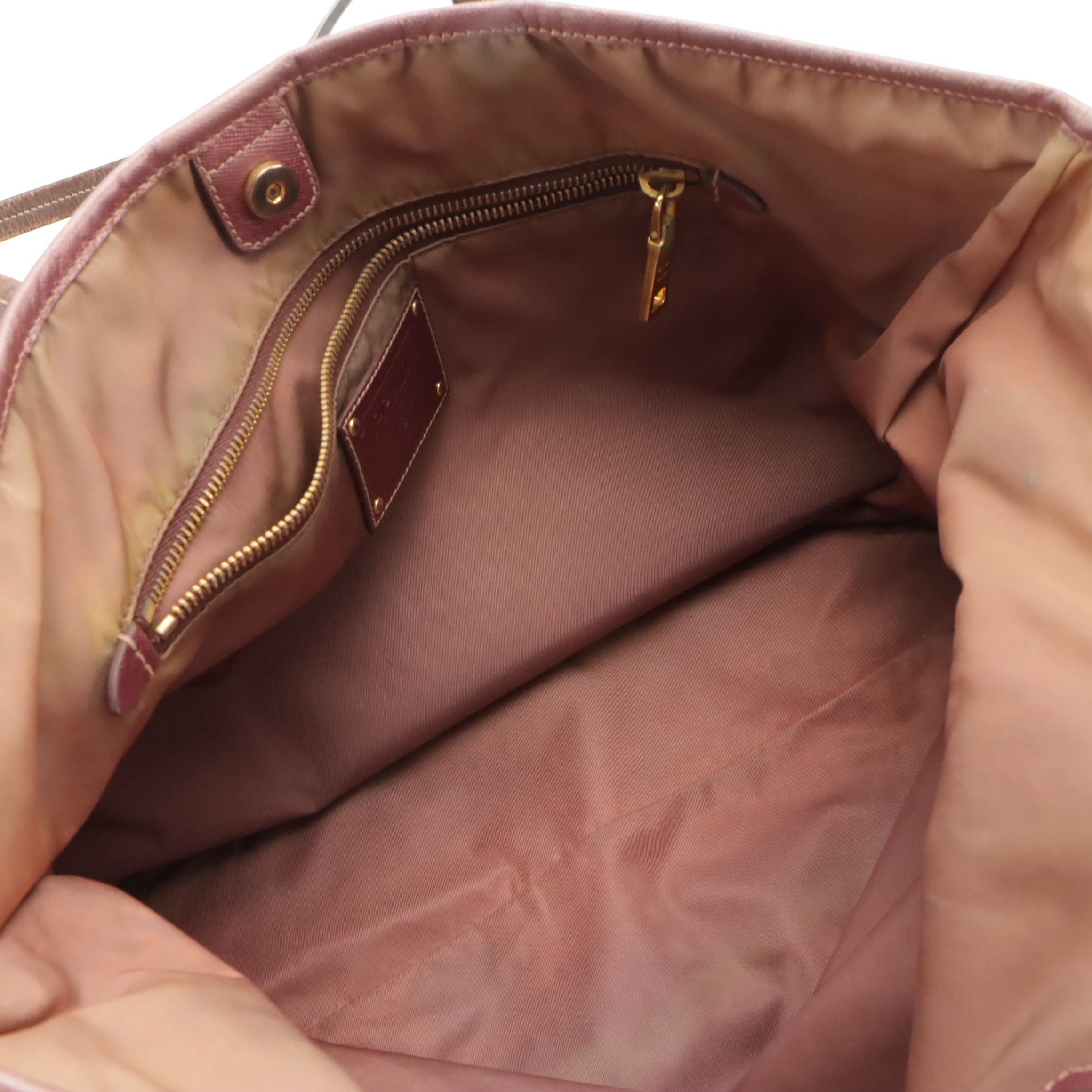 Prada Shoulder Tote in Green Tessuto Nylon and Metallic Leather Trim