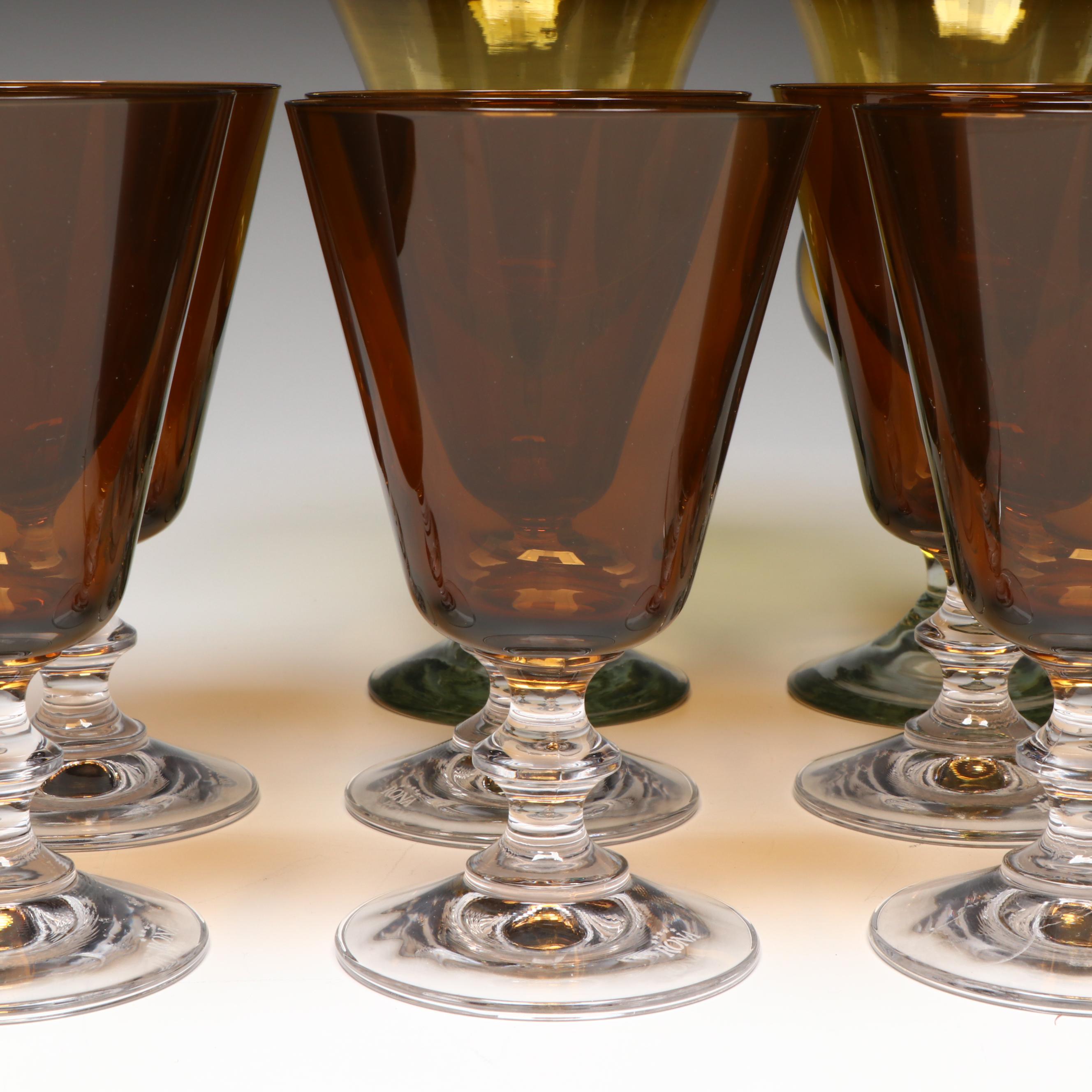 Rona with Other Glass and Lacquerware Stemware, Mid to Late 20th Century