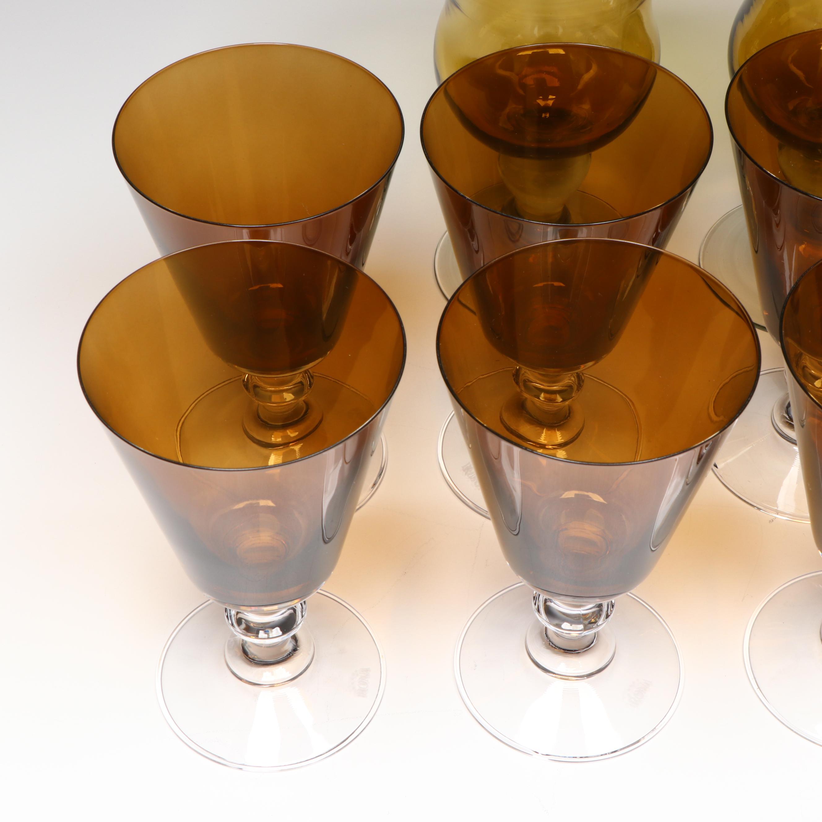 Rona with Other Glass and Lacquerware Stemware, Mid to Late 20th Century
