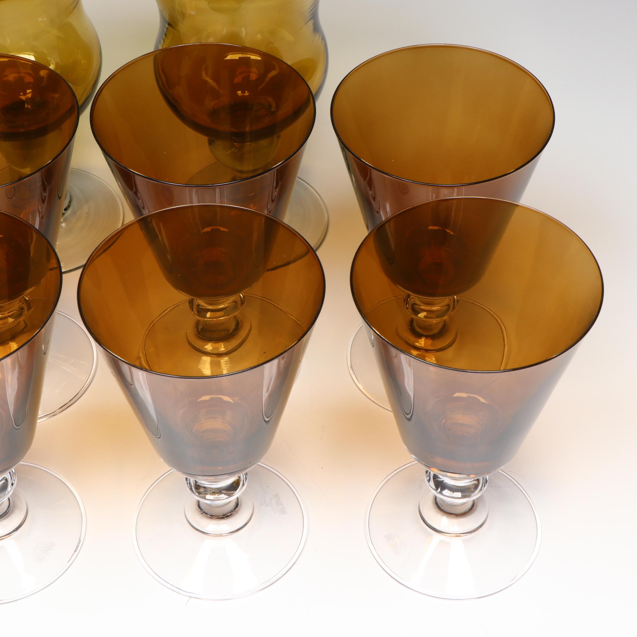 Rona with Other Glass and Lacquerware Stemware, Mid to Late 20th Century