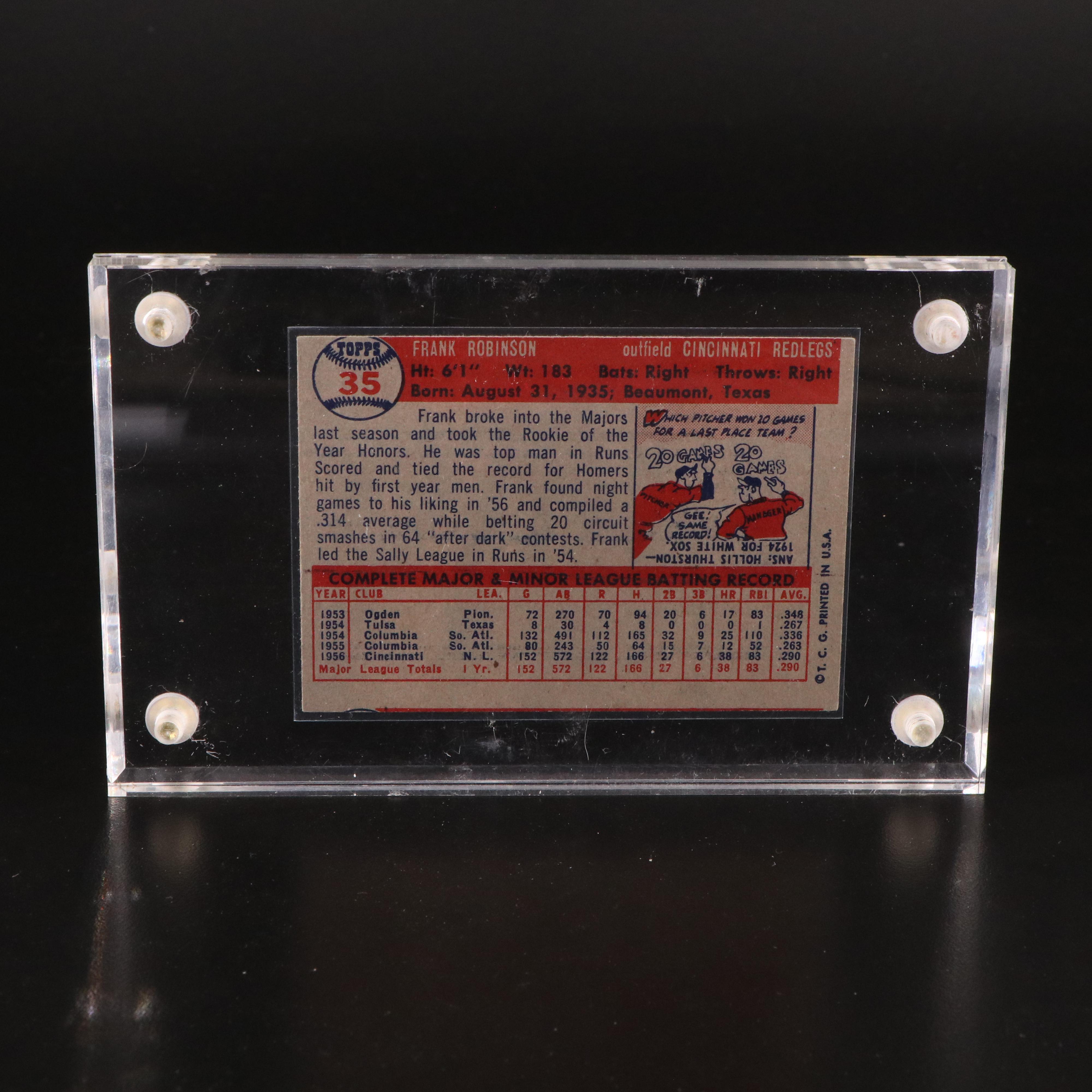 1957 Topps Frank Robinson and Brooks Robinson Rookie Baseball Cards