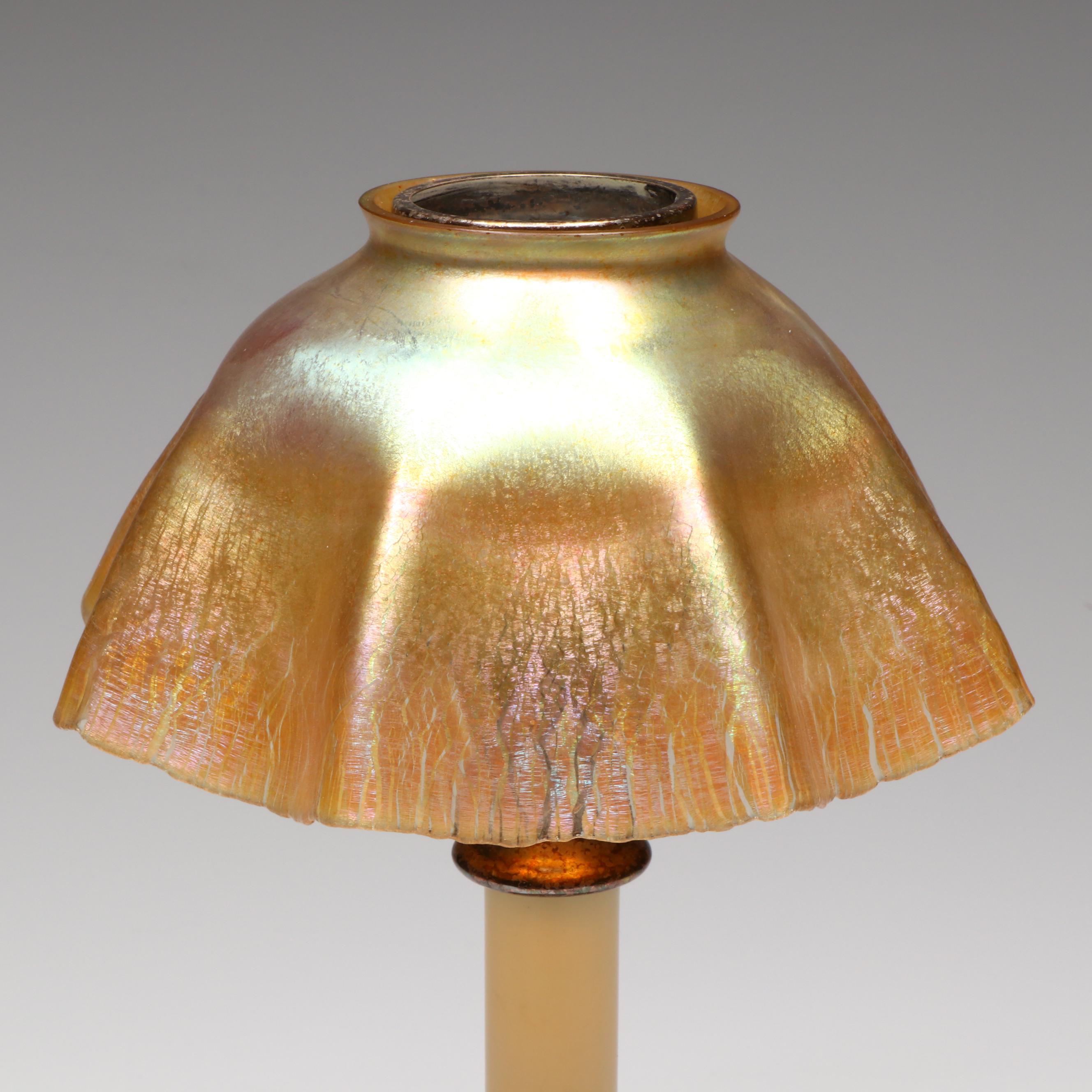 Louis Comfort Tiffany Favrile Glass Candle Lamp, Early 20th Century