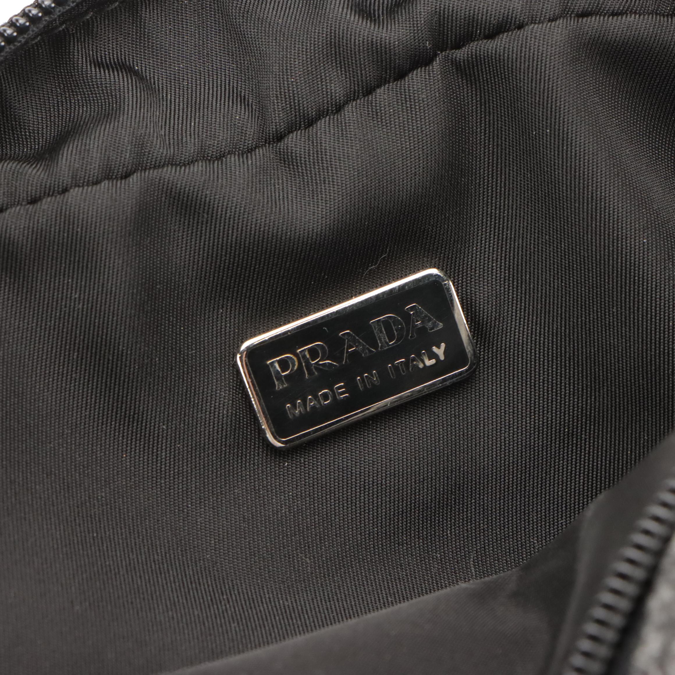 Prada Grey Wool Felt Zip Pouch