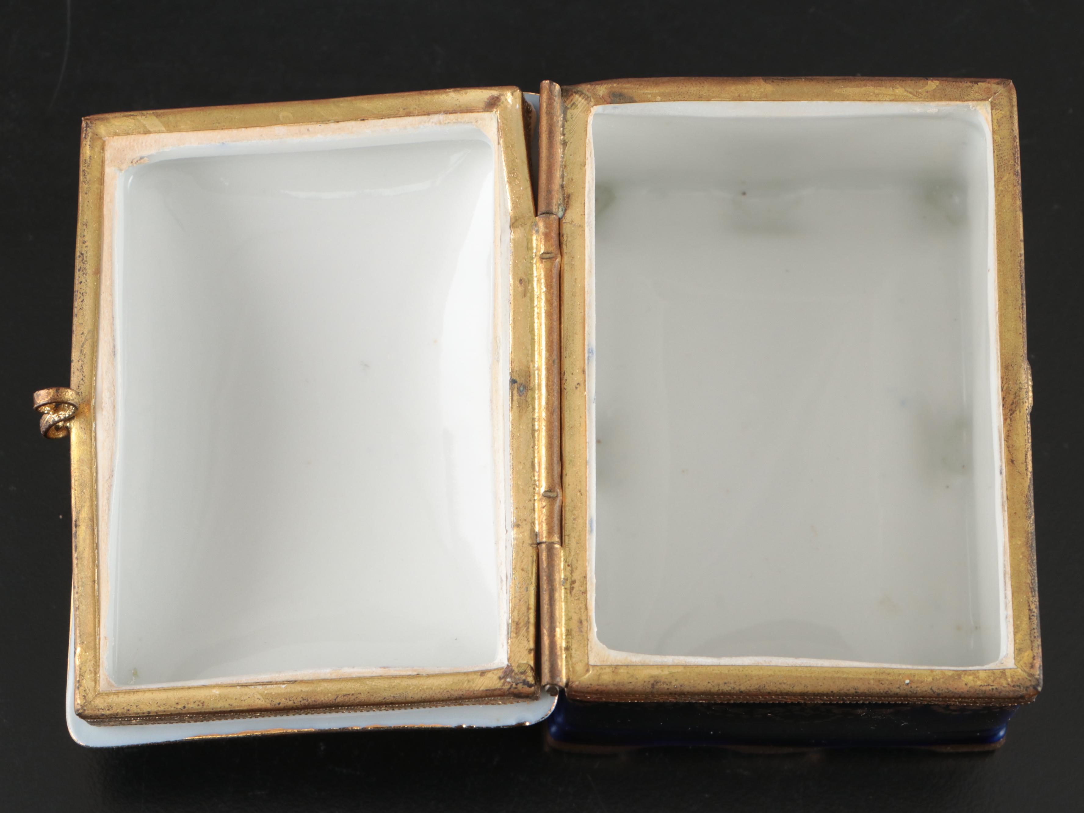 Capodimonte Porcelain Bell, Crystal Bell, Mirrored Tray, and Other Table Décor