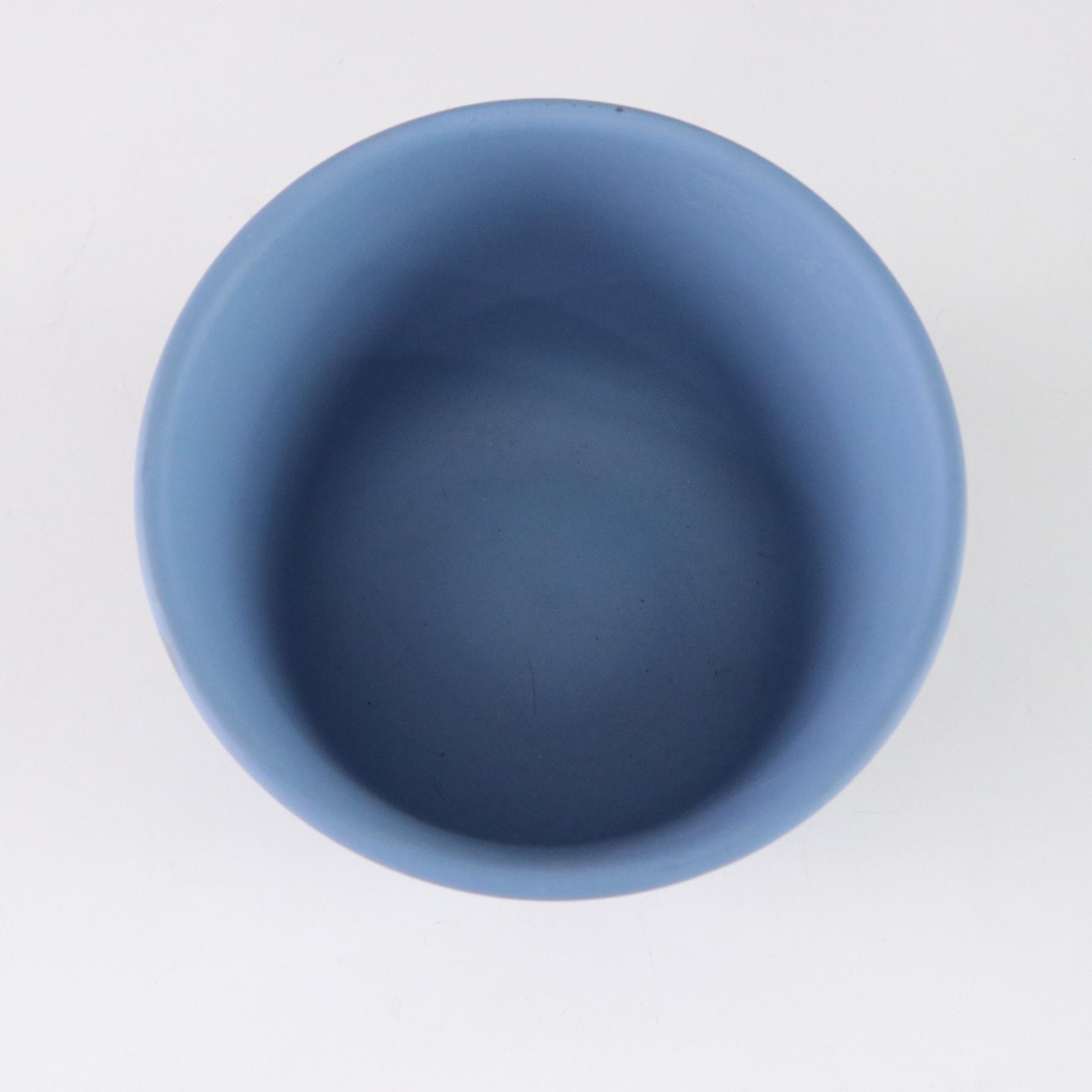 Wedgwood Blue Jasperware Cherub Plates and Planter with Olive & Creme Vases