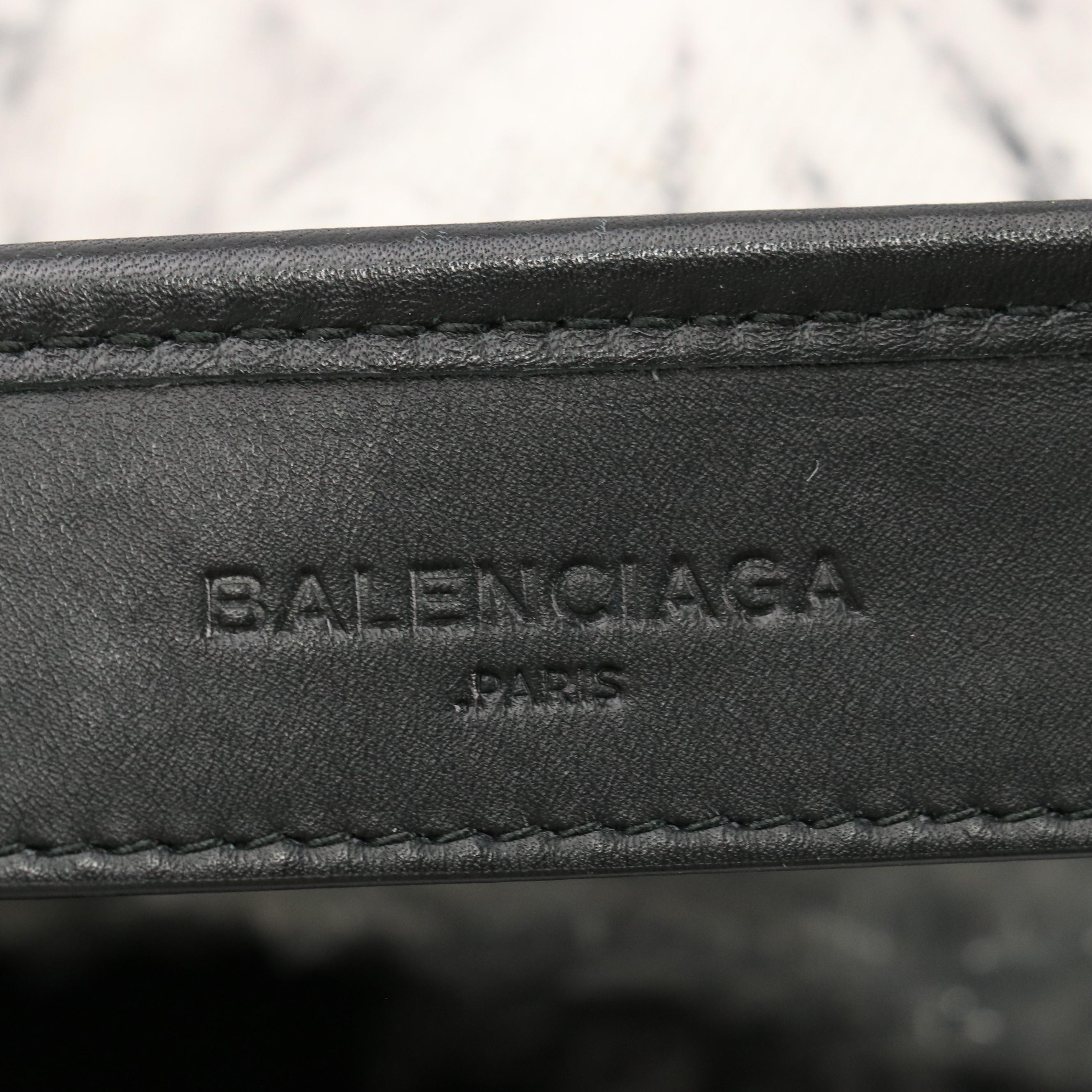 Balenciaga Marble Cabas Canvas and Leather Two-Way Bag with Zip Pouch