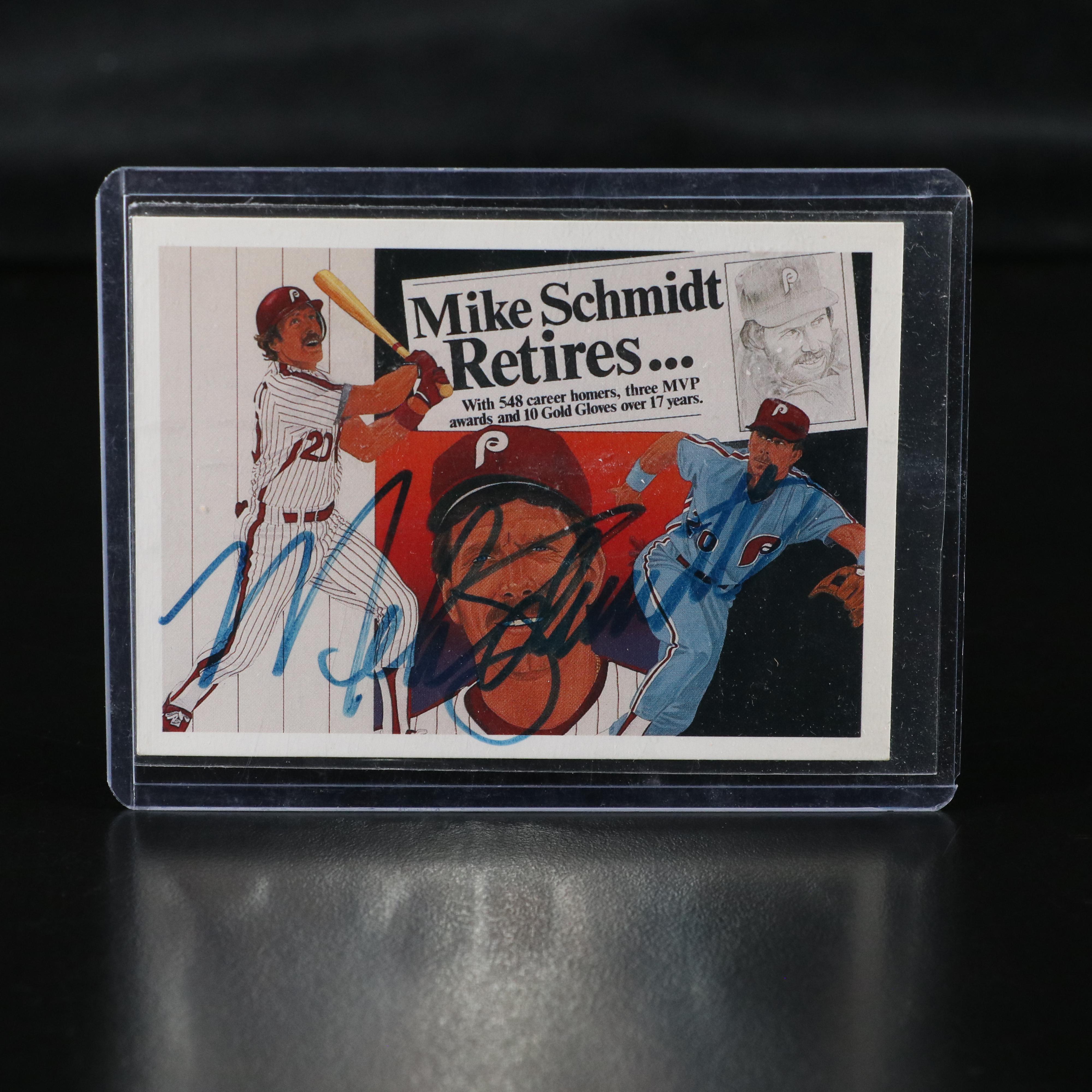 Mike Schmidt and Joe Morgan Signed Baseball Cards