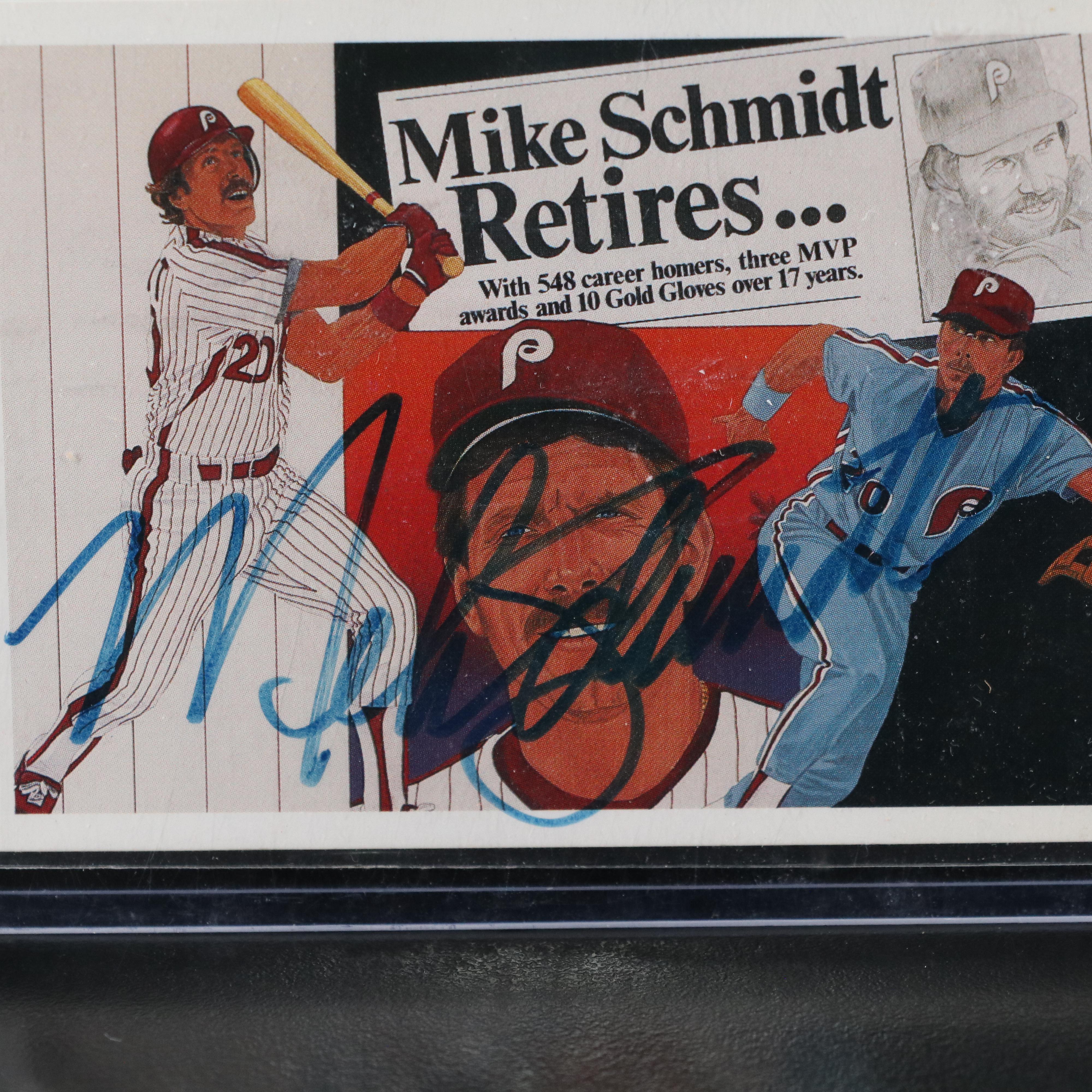 Mike Schmidt and Joe Morgan Signed Baseball Cards