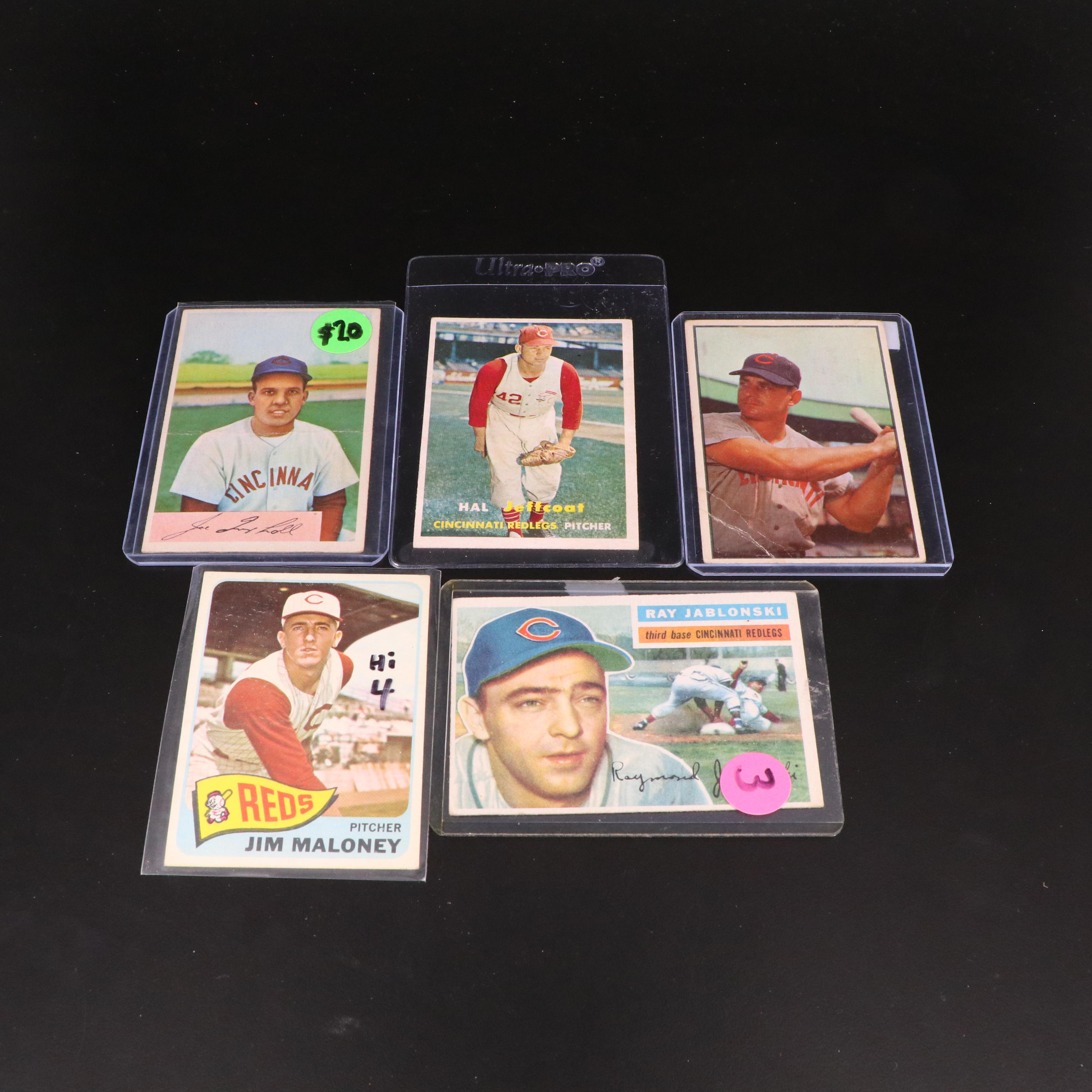 52 Vintage Cincinnati Reds Baseball Cards, 1950s to 1970s