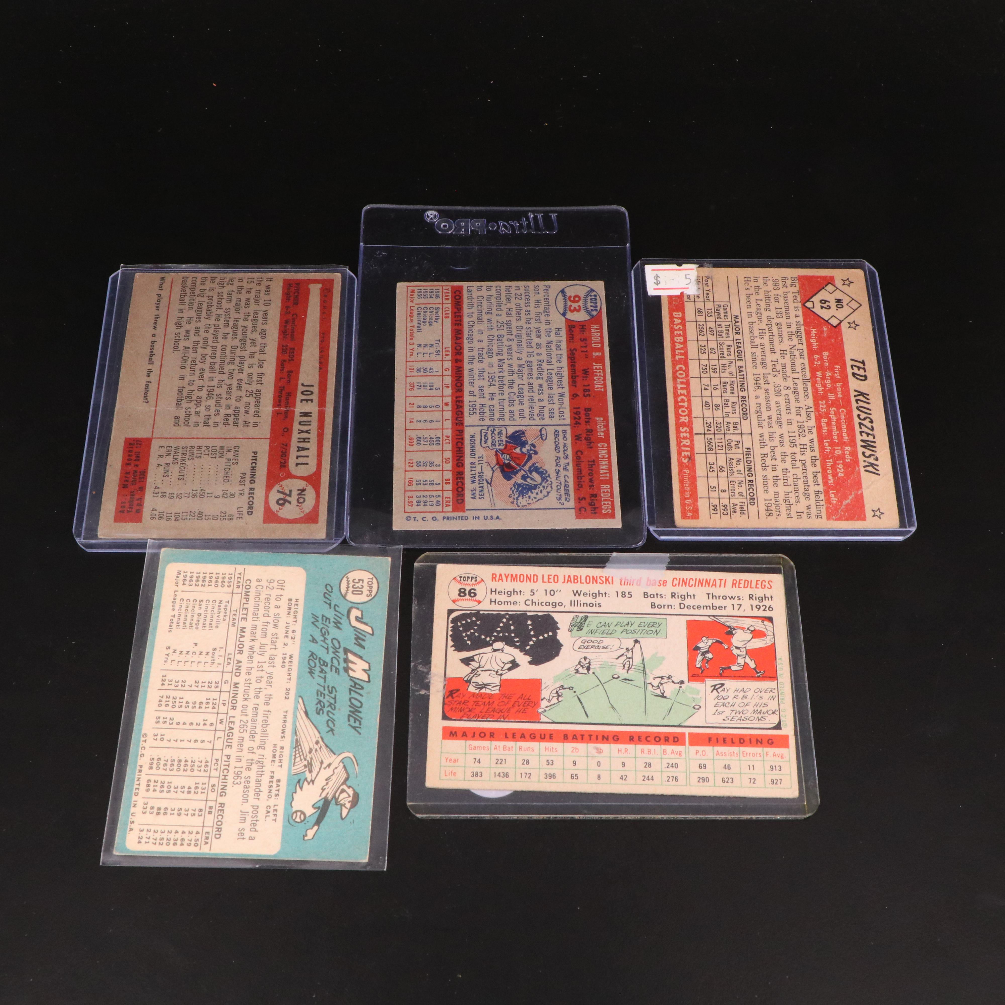 52 Vintage Cincinnati Reds Baseball Cards, 1950s to 1970s