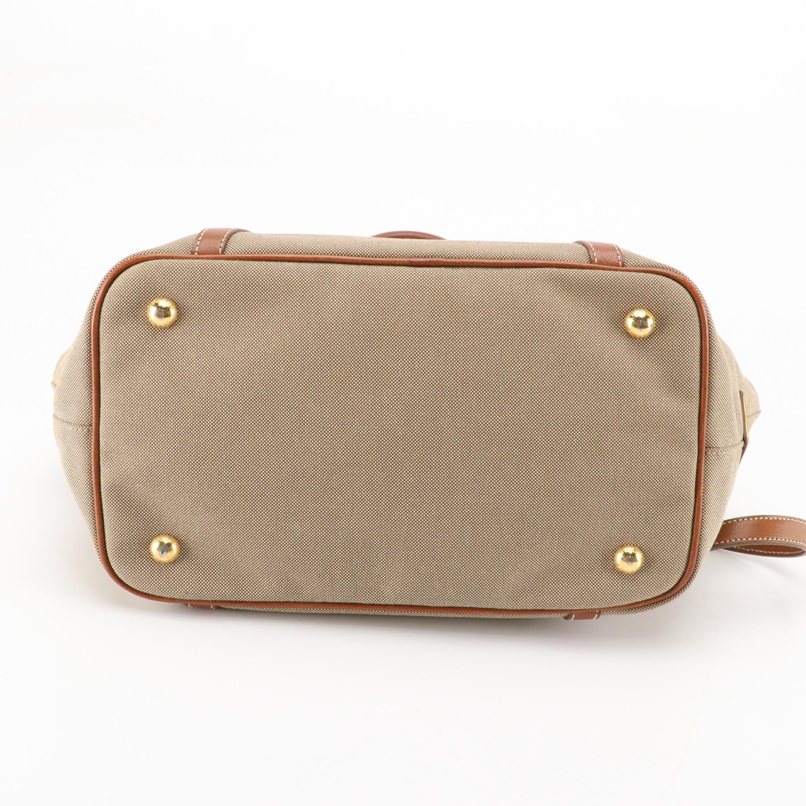 Prada Canapa Logo Jacquard and Leather Two-Way Bag