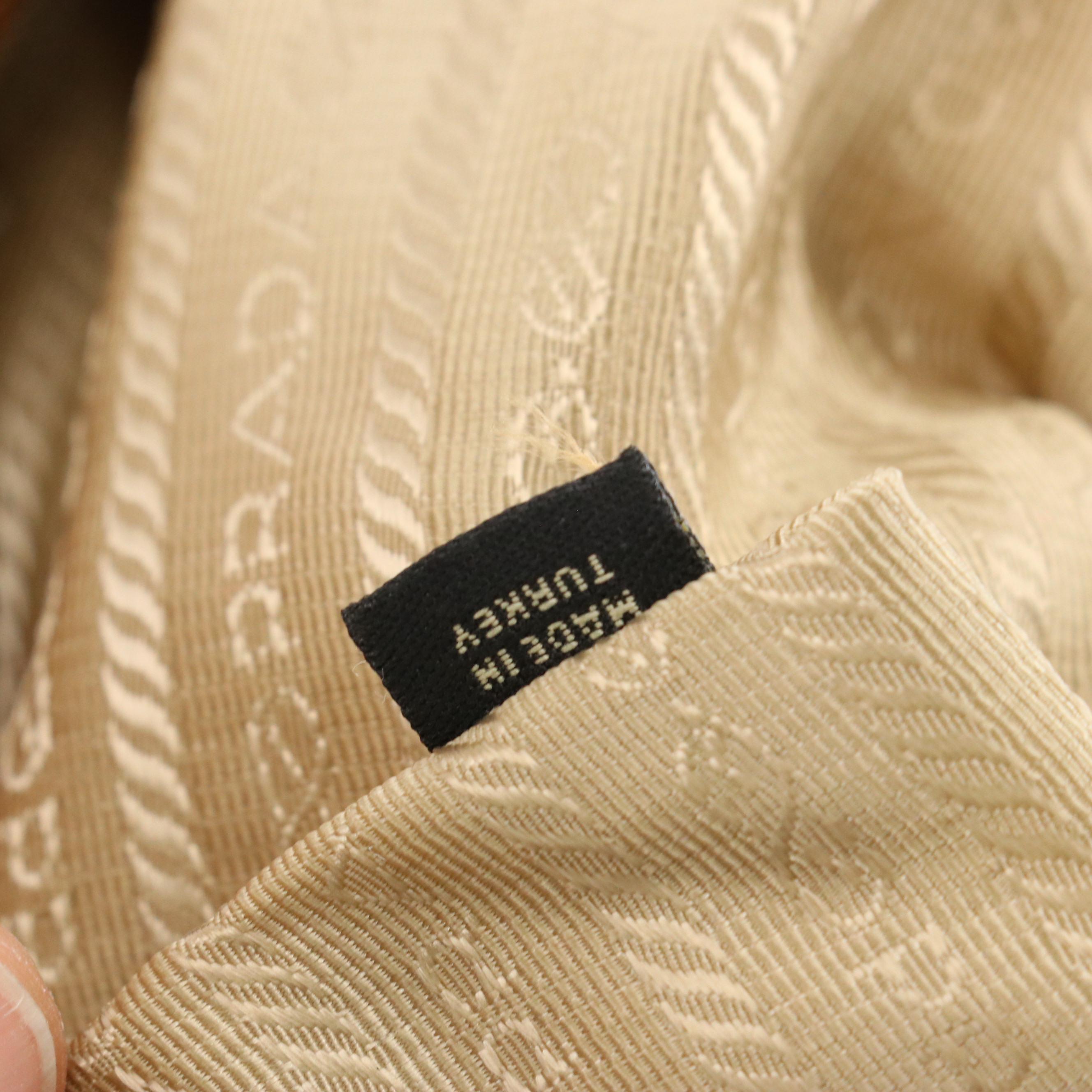 Prada Canapa Logo Jacquard and Leather Two-Way Bag