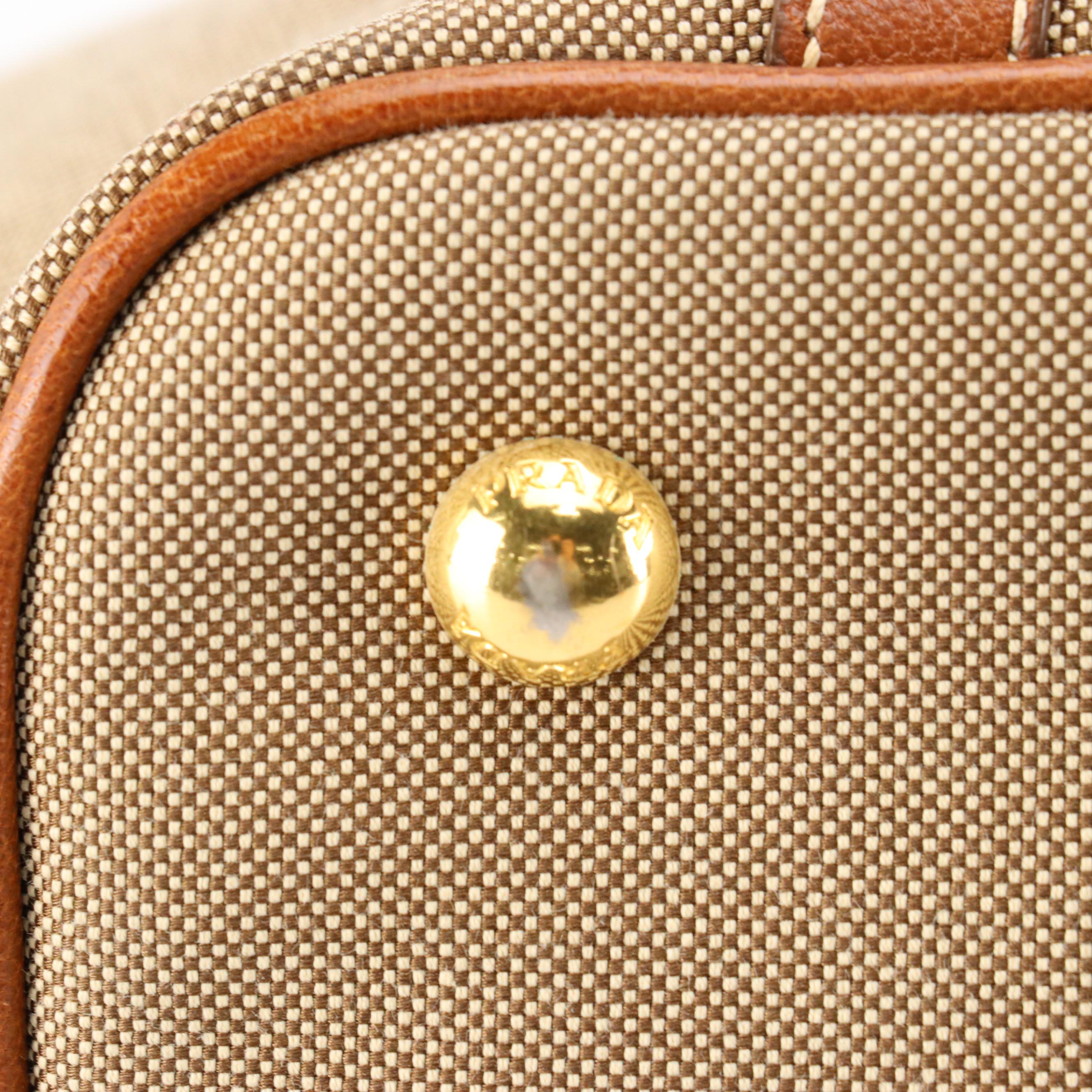 Prada Canapa Logo Jacquard and Leather Two-Way Bag