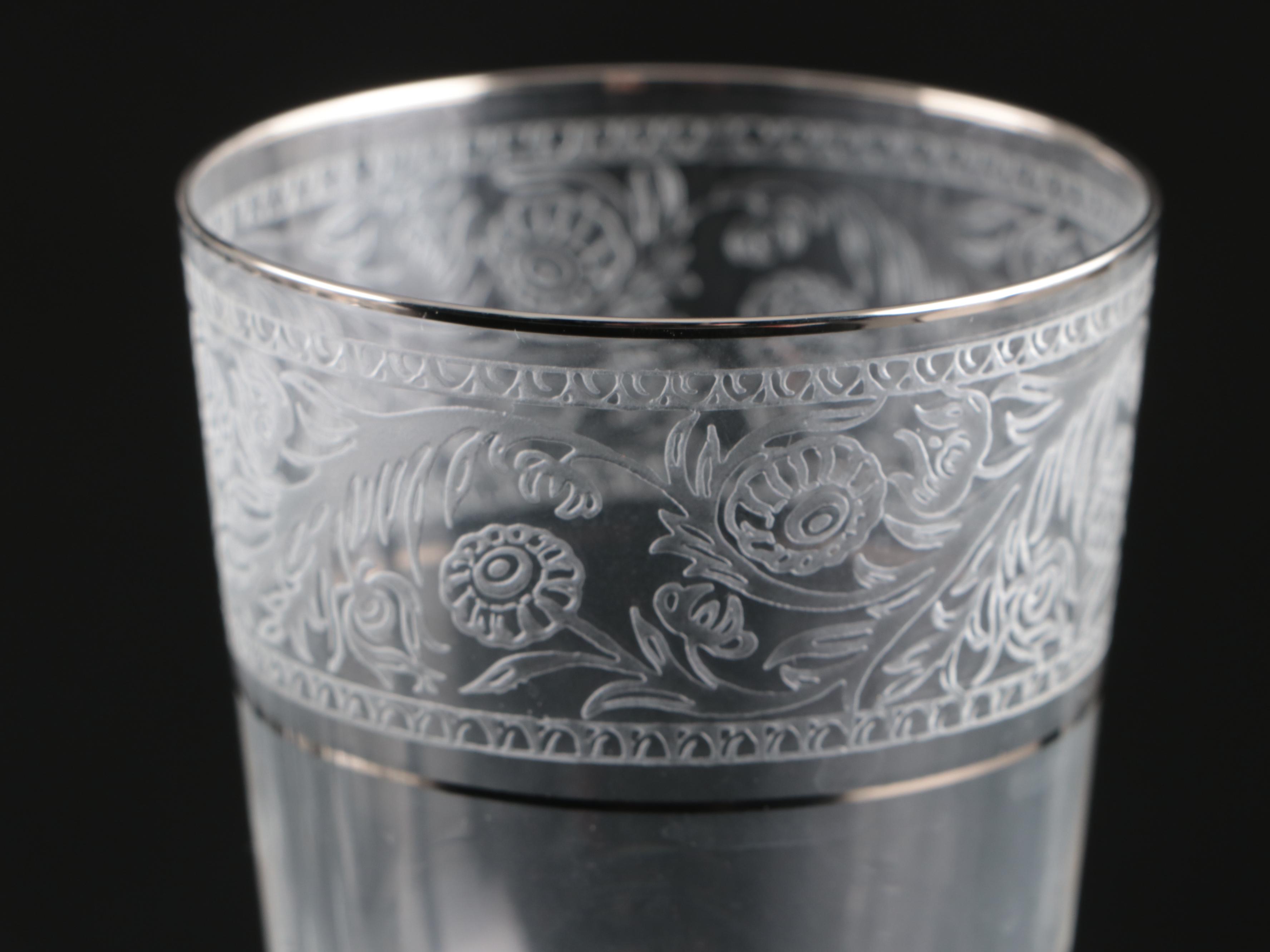 Fostoria "Renaissance" Platinum Lined Crystal Stemware, 1960s to 1980s