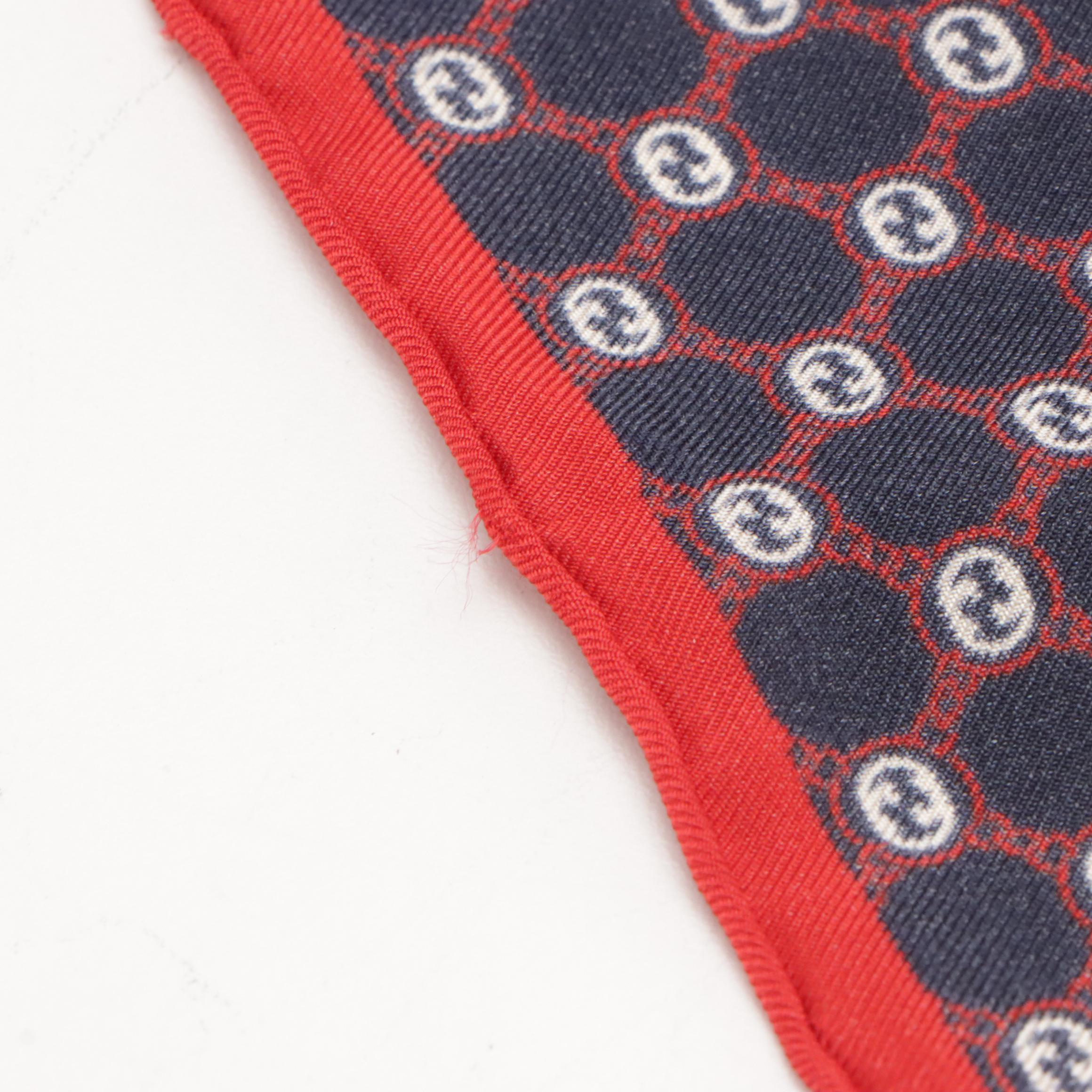 Gucci Interlocking Micro GG Logo Scarf 45 in Silk Twill