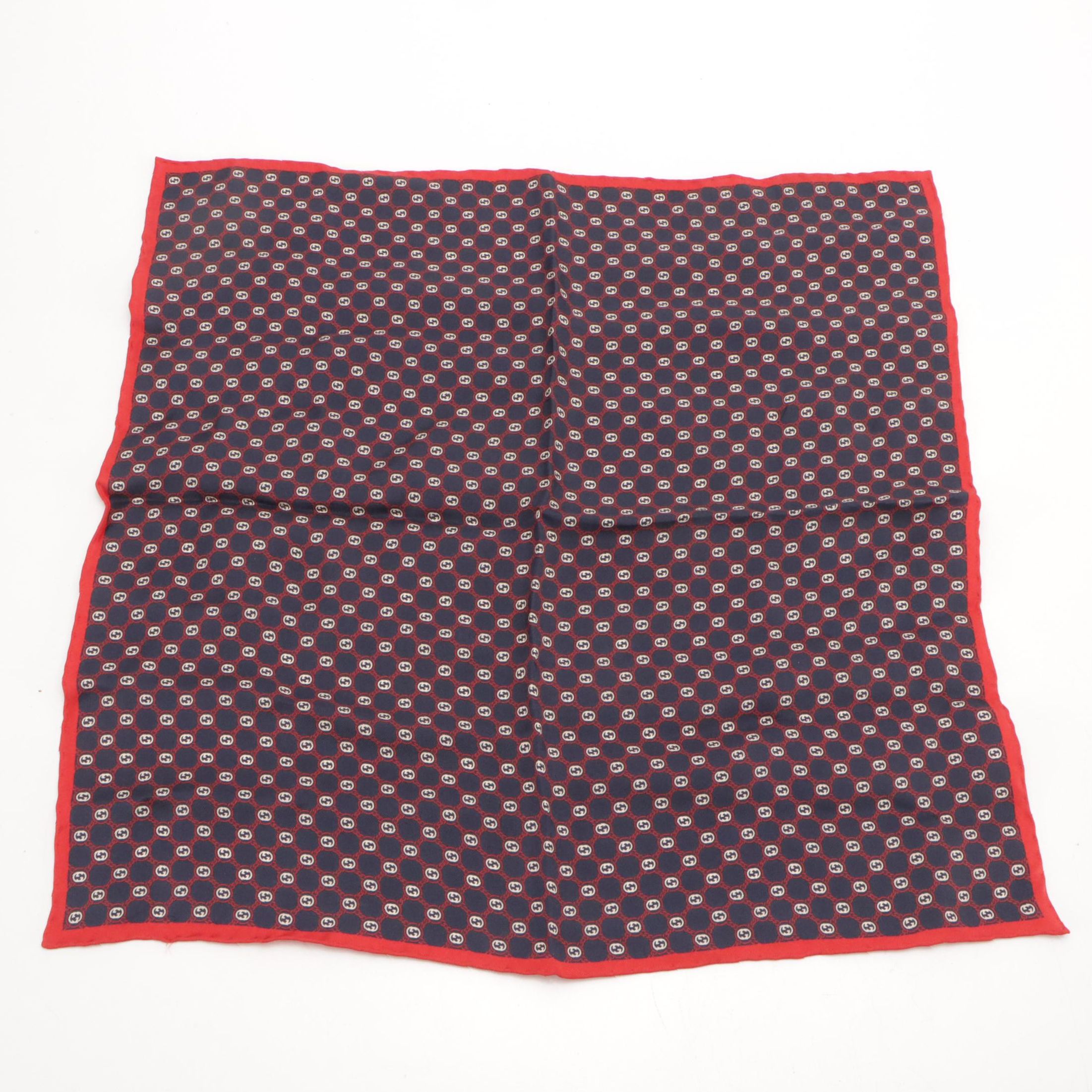 Gucci Interlocking Micro GG Logo Scarf 45 in Silk Twill