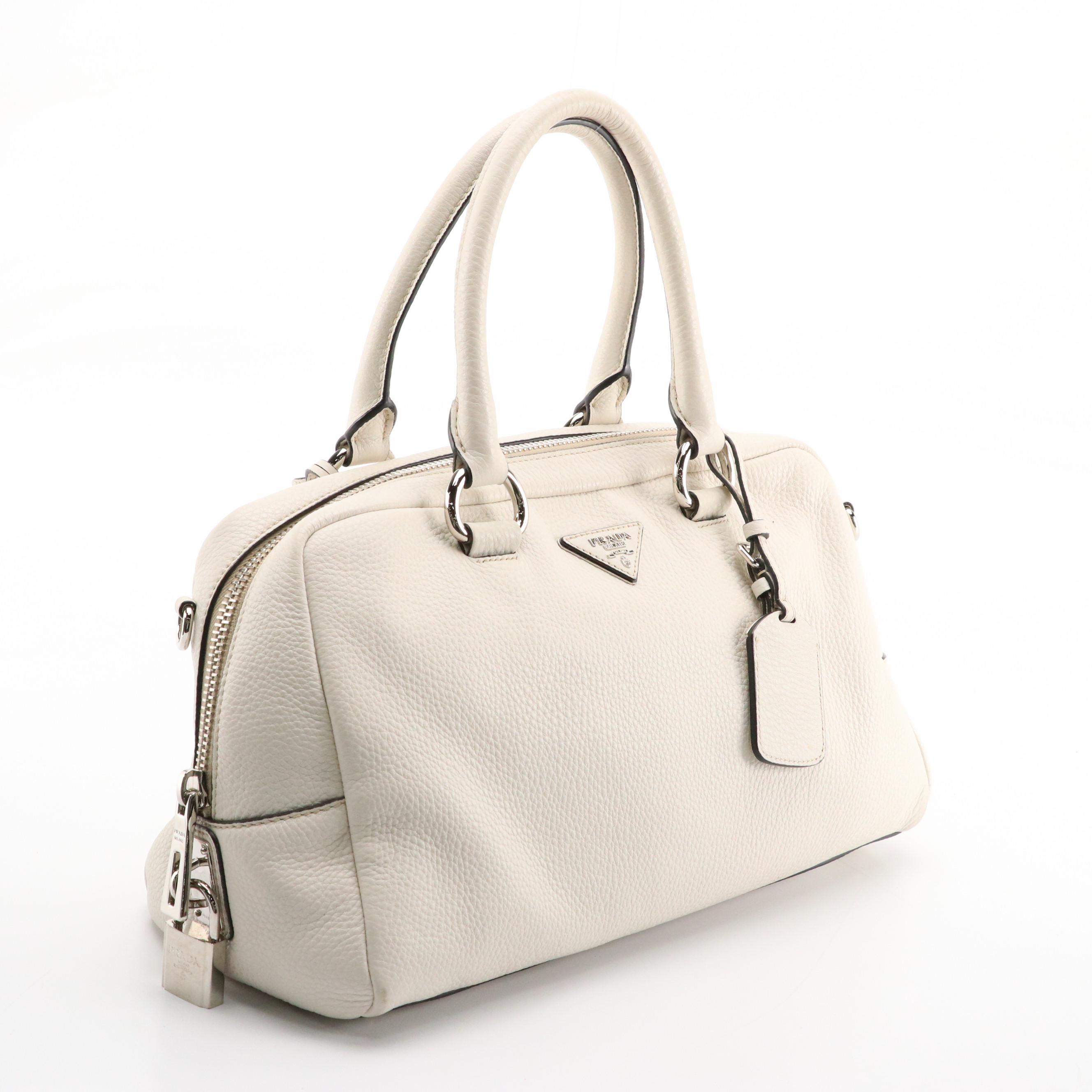 Prada Talco Vitello Daino Leather Two-Way Bag