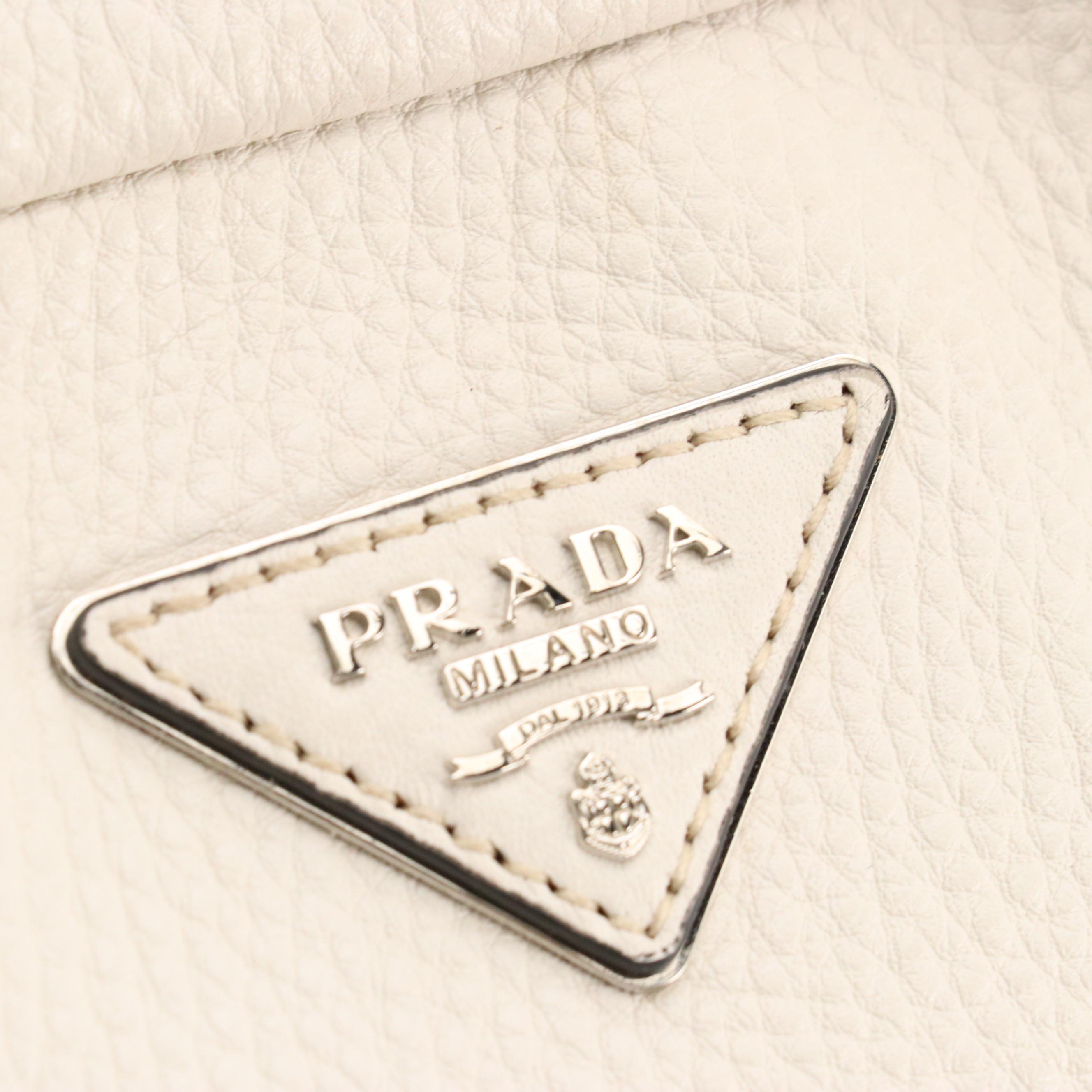 Prada Talco Vitello Daino Leather Two-Way Bag