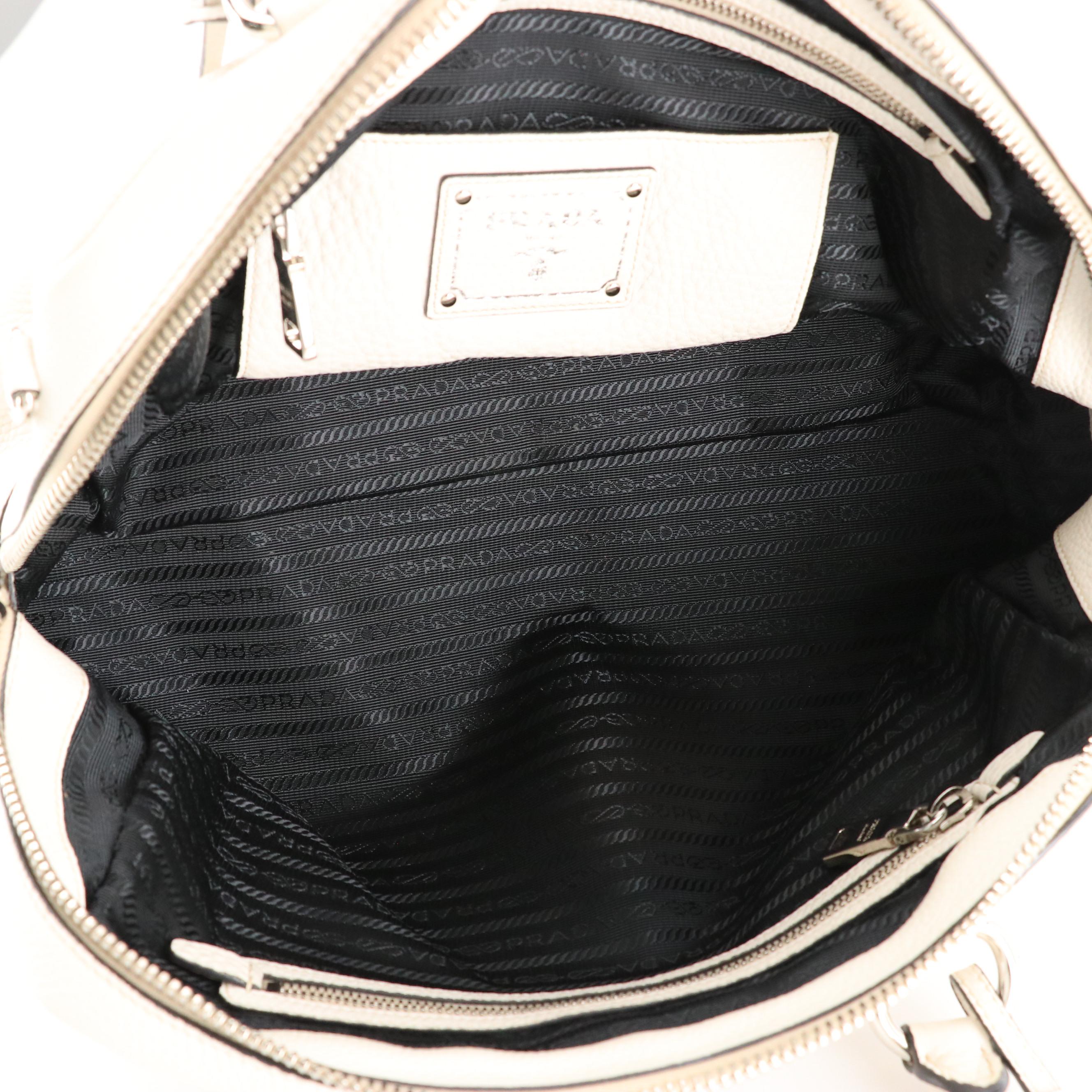 Prada Talco Vitello Daino Leather Two-Way Bag