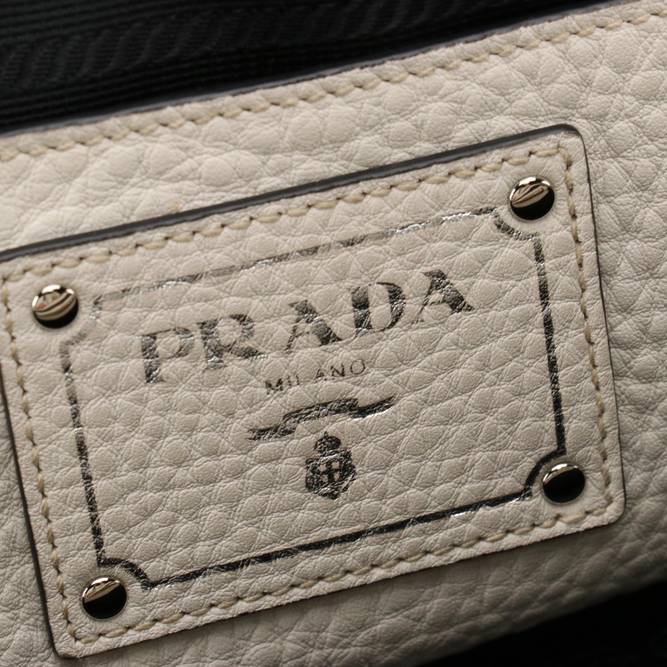 Prada Talco Vitello Daino Leather Two-Way Bag