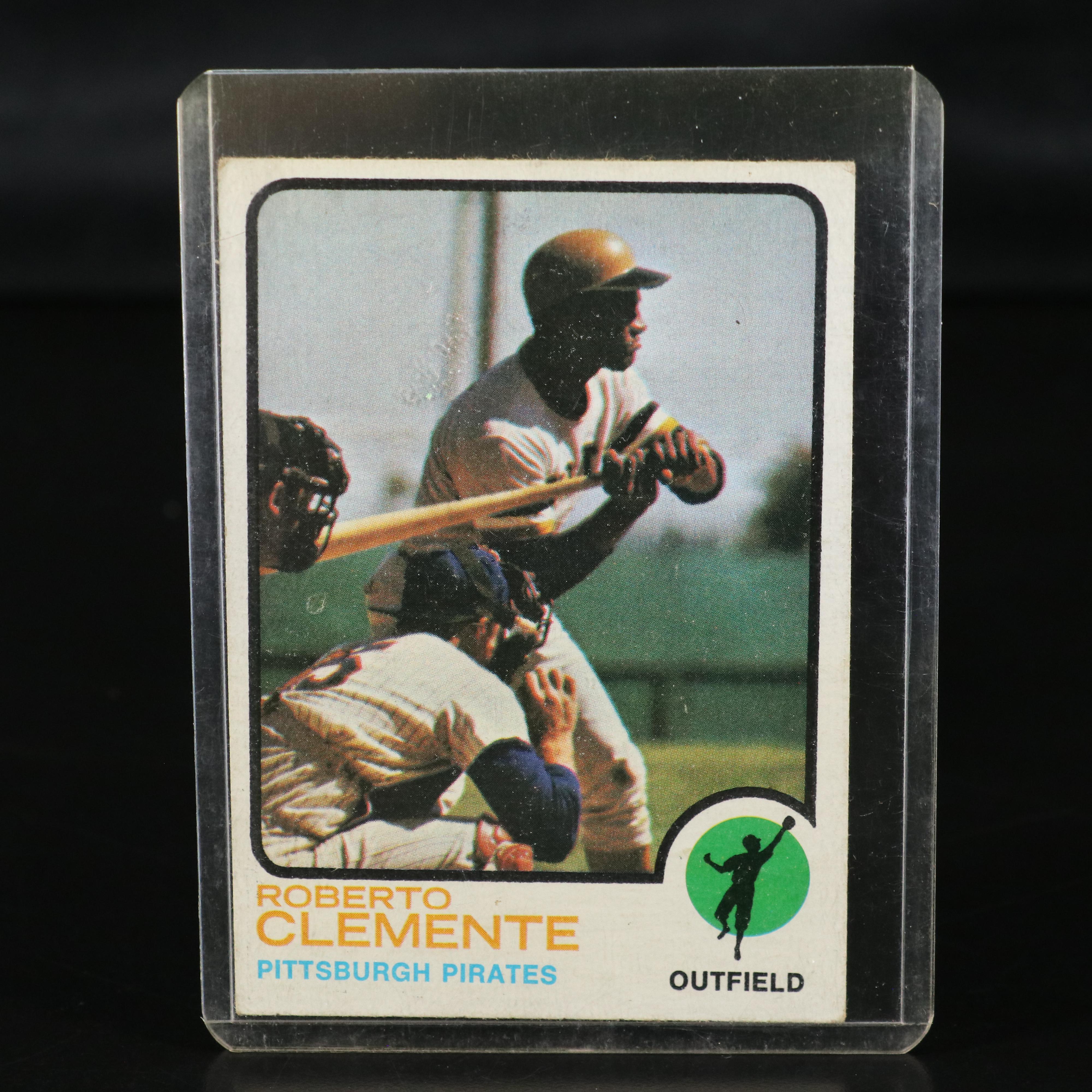 Three Roberto Clemente Topps Baseball Cards, 1971, 1972, and 1973