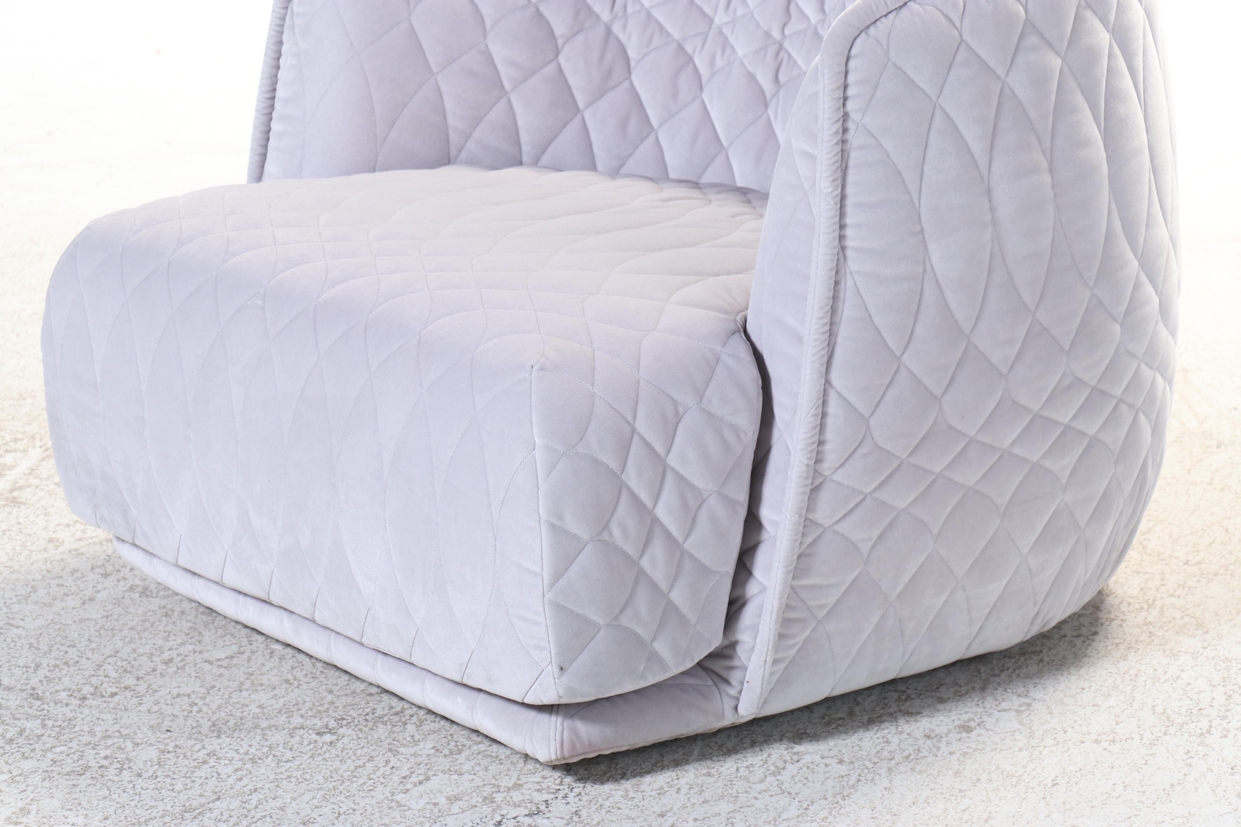 Patrizia Urquiola for Moroso "Redondo" Gray Quilted Upholstered Chair