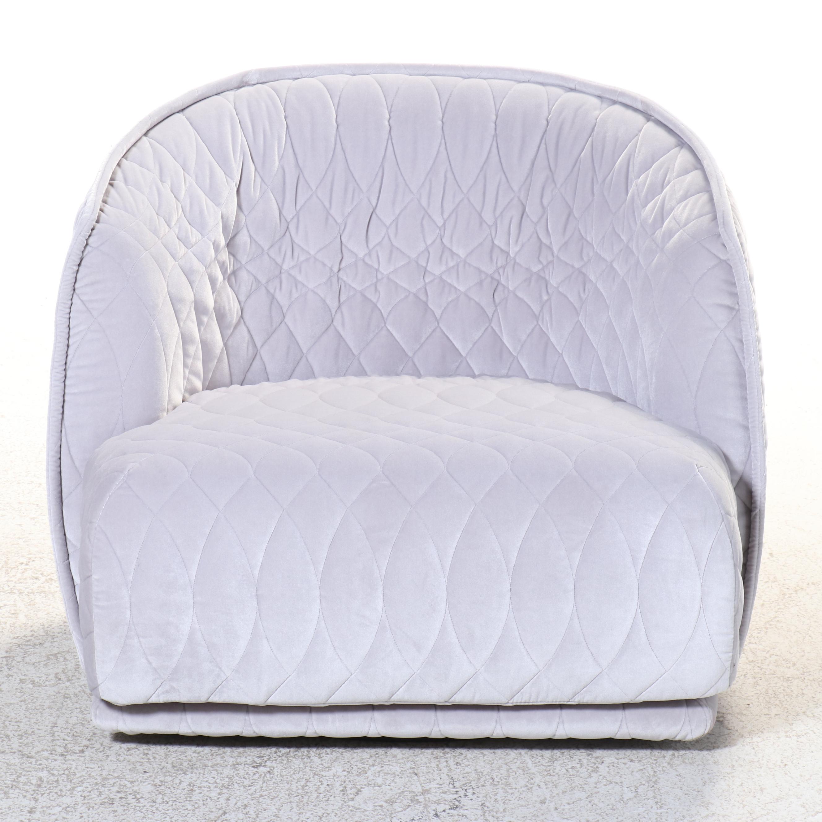 Patrizia Urquiola for Moroso "Redondo" Gray Quilted Upholstered Chair