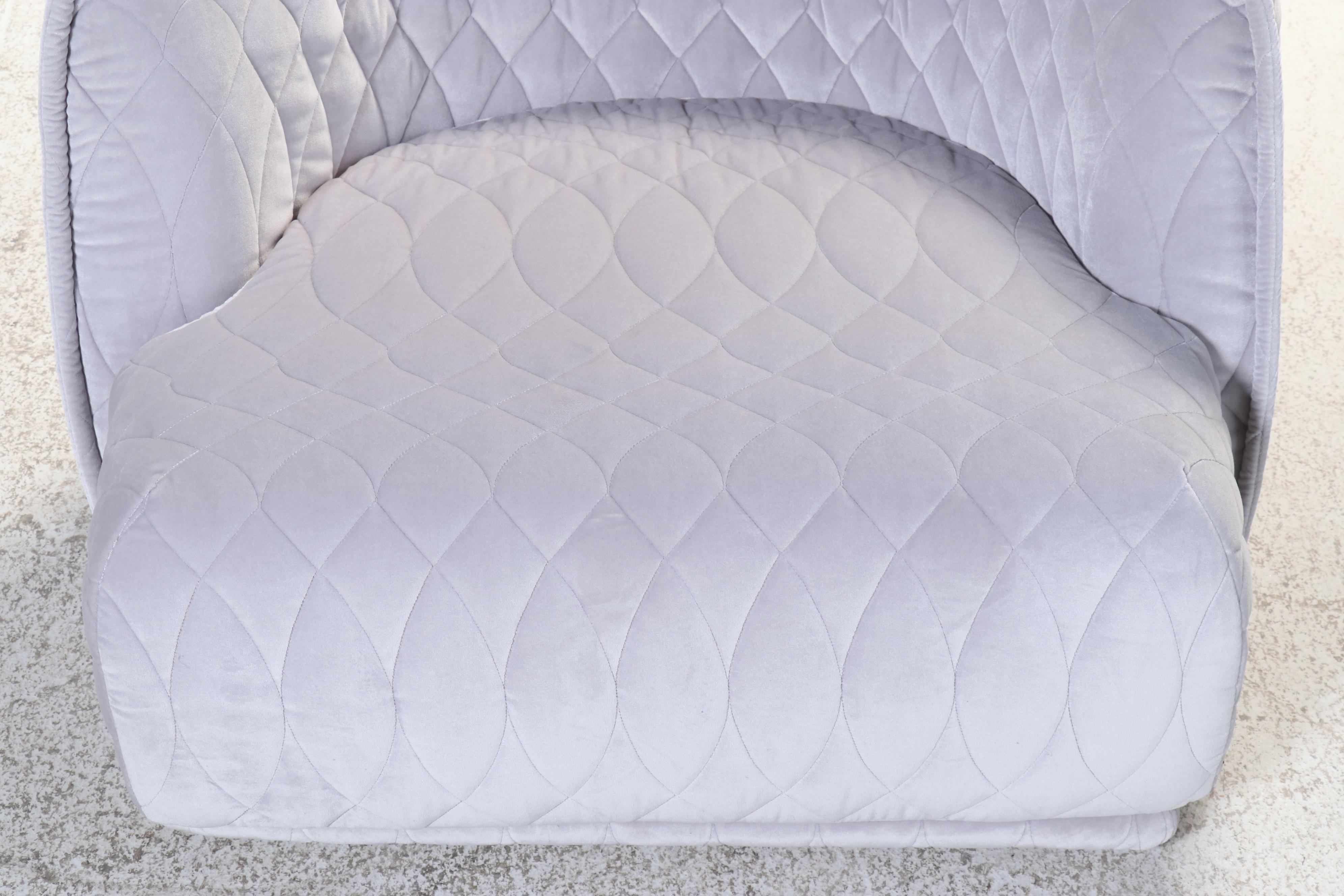 Patrizia Urquiola for Moroso "Redondo" Gray Quilted Upholstered Chair