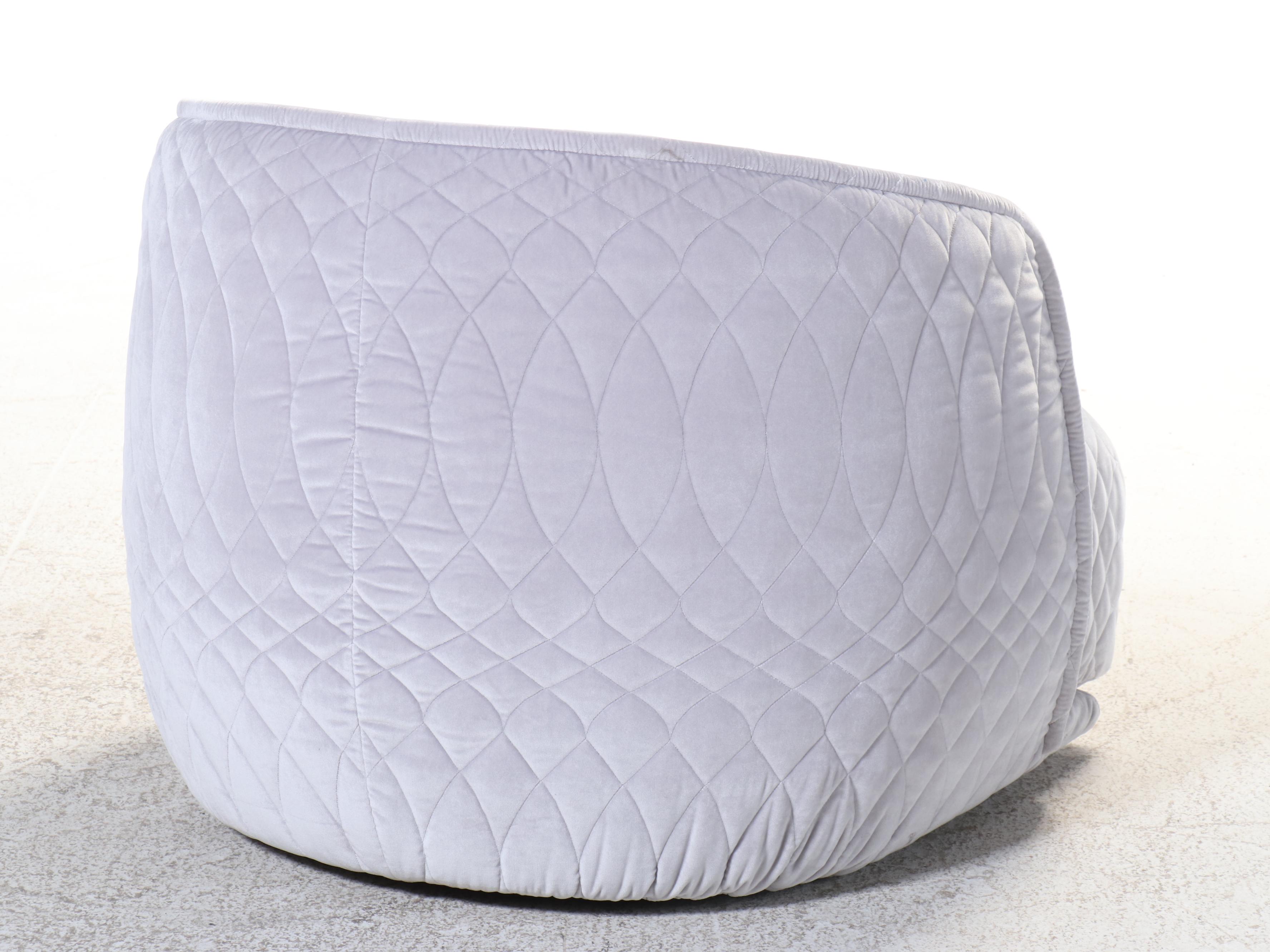 Patrizia Urquiola for Moroso "Redondo" Gray Quilted Upholstered Chair