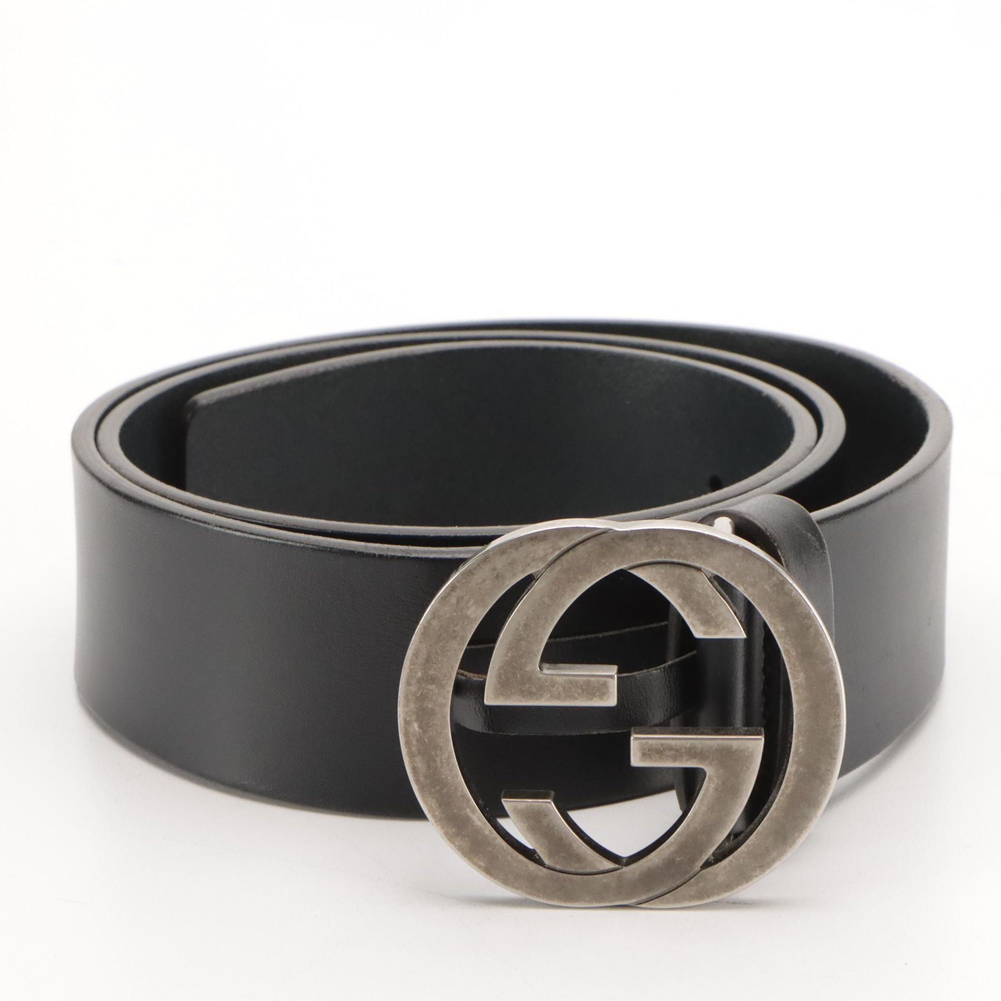 Gucci GG Calfskin Leather Belt in Box