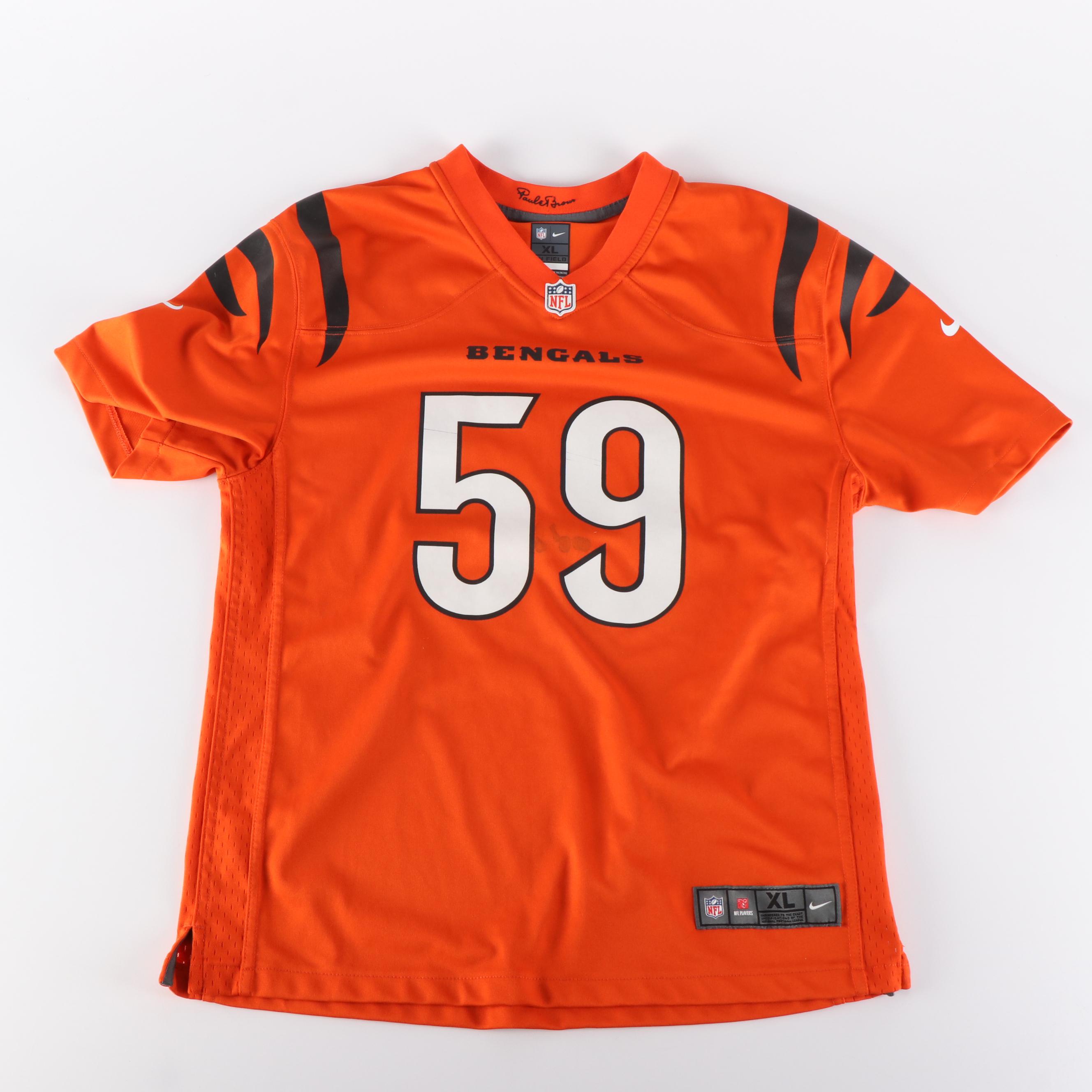 Akeem Davis-Gaither Player Issued Bengals Cleats and Bag Tag with More