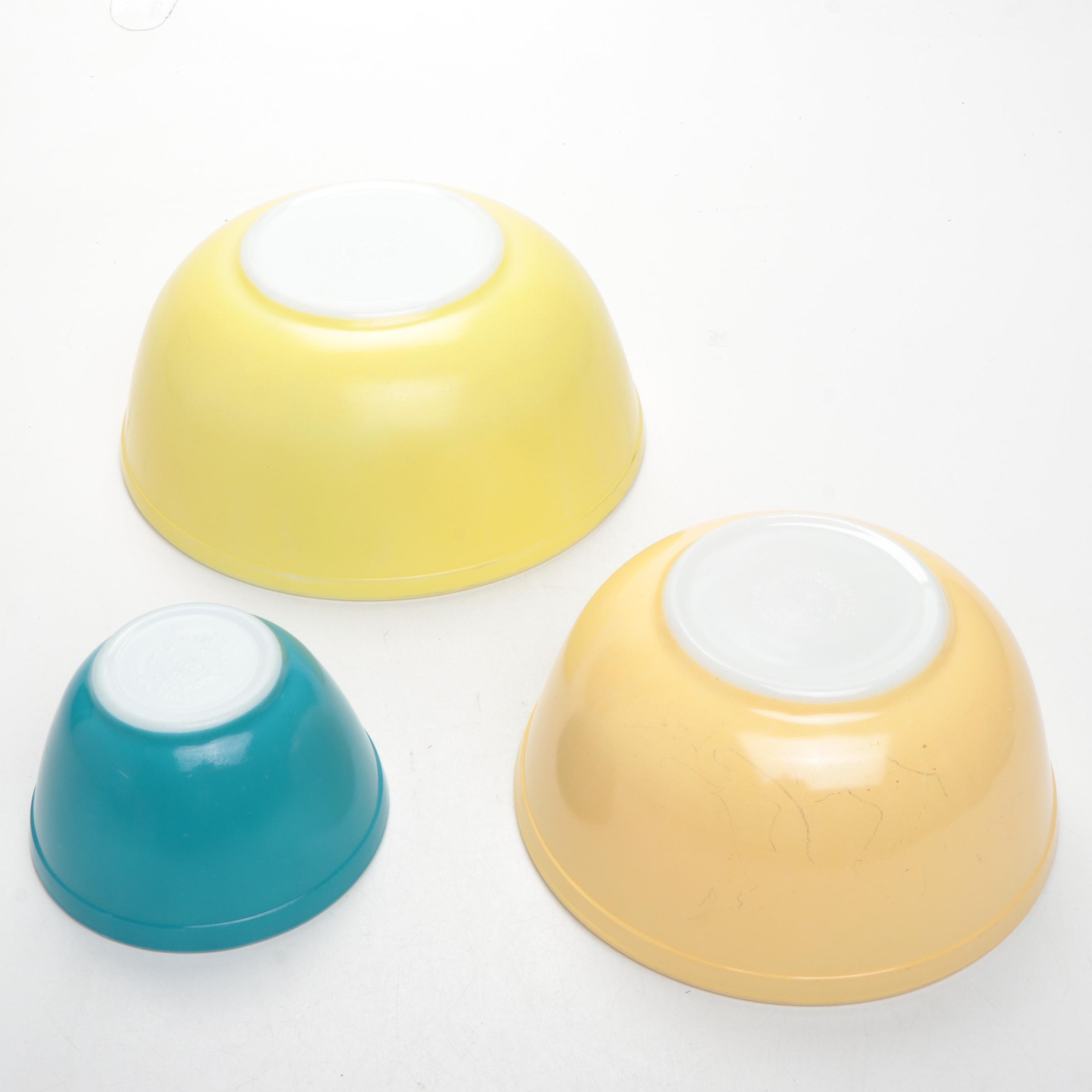 Pyrex Mixing Bowls, Candlesticks, Cocktail Shakers with Tumblers