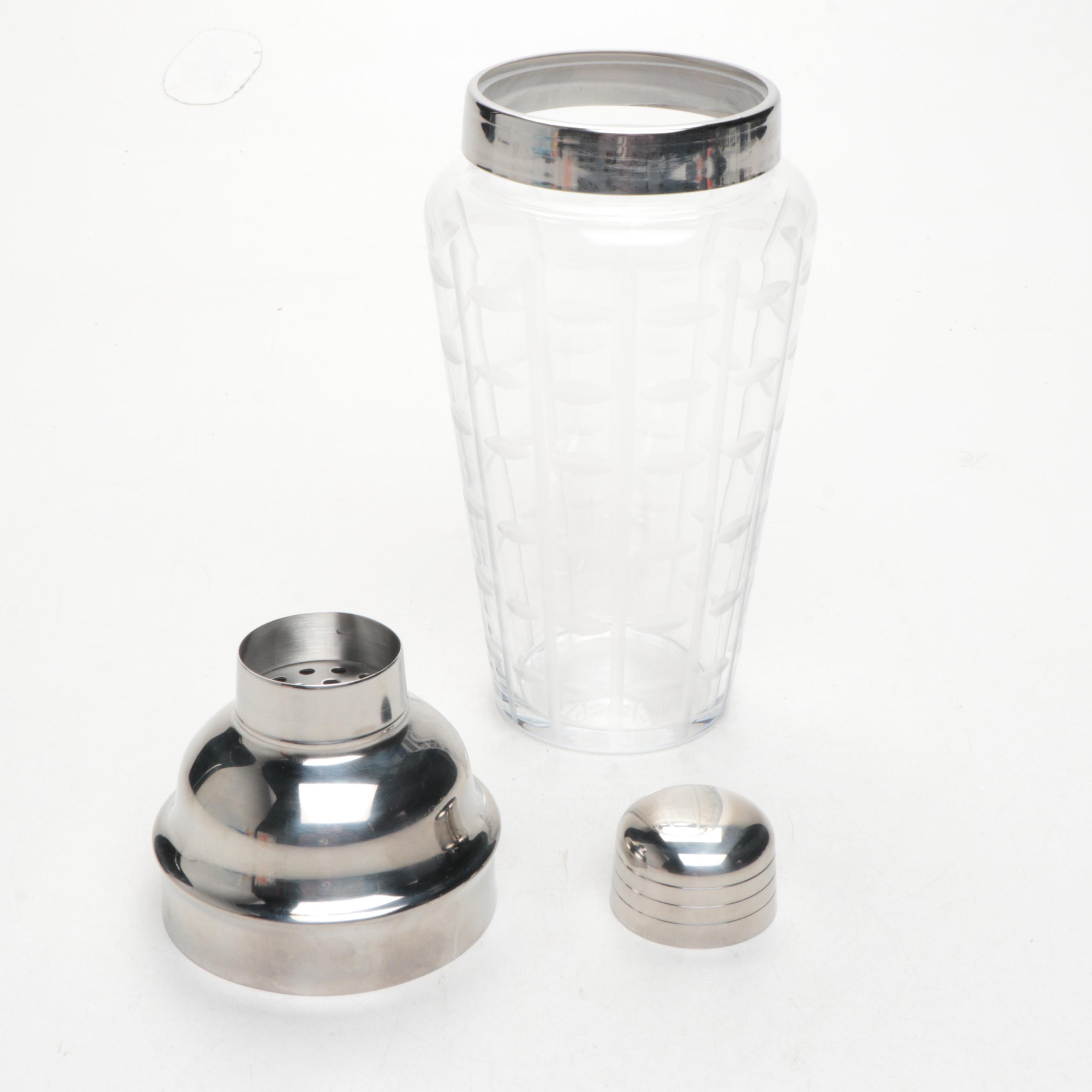 Pyrex Mixing Bowls, Candlesticks, Cocktail Shakers with Tumblers